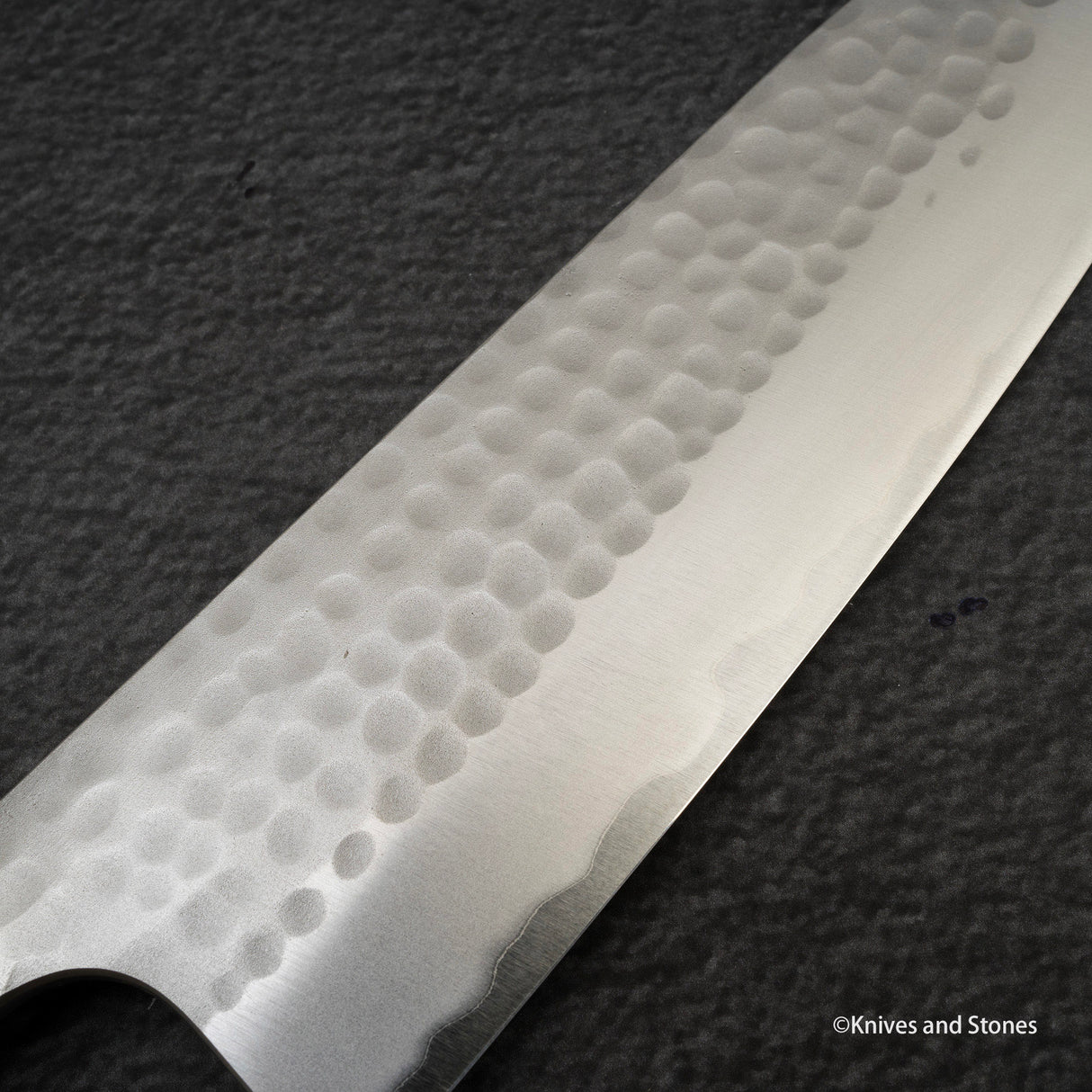 Anryu Blue 2 Tsuchime Santoku 170mm Stainless Clad Ebony