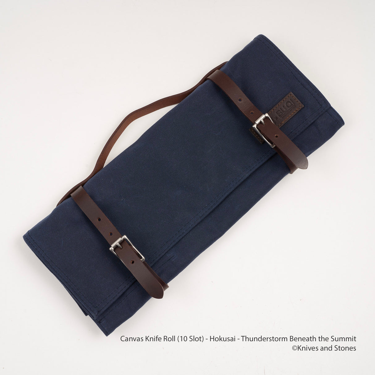 Canvas Knife Roll (10 Slot) - Hokusai - Thunderstorm Beneath the Summit