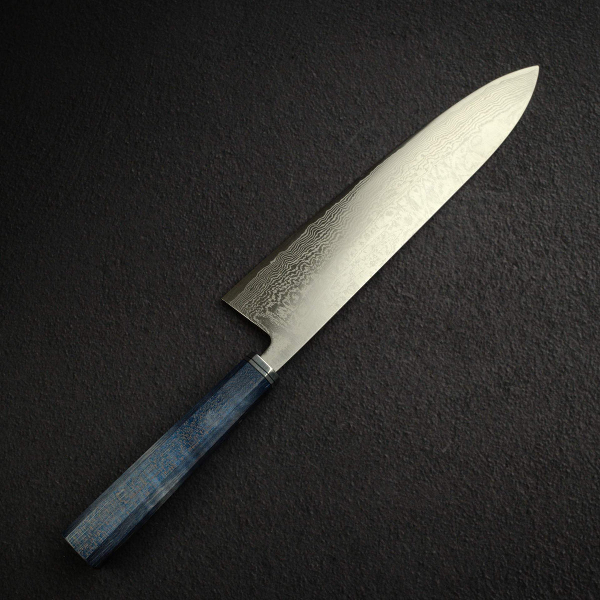 카모 시로 스미나가시 SG2 다마스커스 규토(셰프나이프) 240mm 안정화 컬리 메이플 핸들