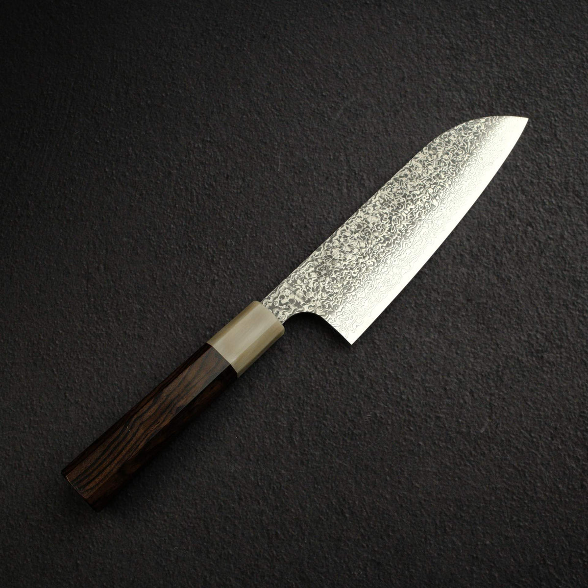 Kei Kobayashi SG2 Damascus Santoku 170mm, Ebony Handle Horn Ferrule