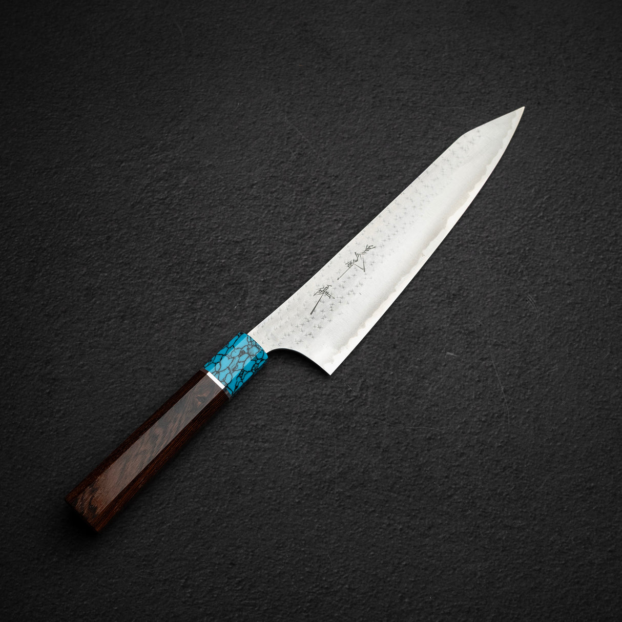 Kurosaki Kokusen Ei AS K tip Gyuto 210mm - Turquoise Ferrule