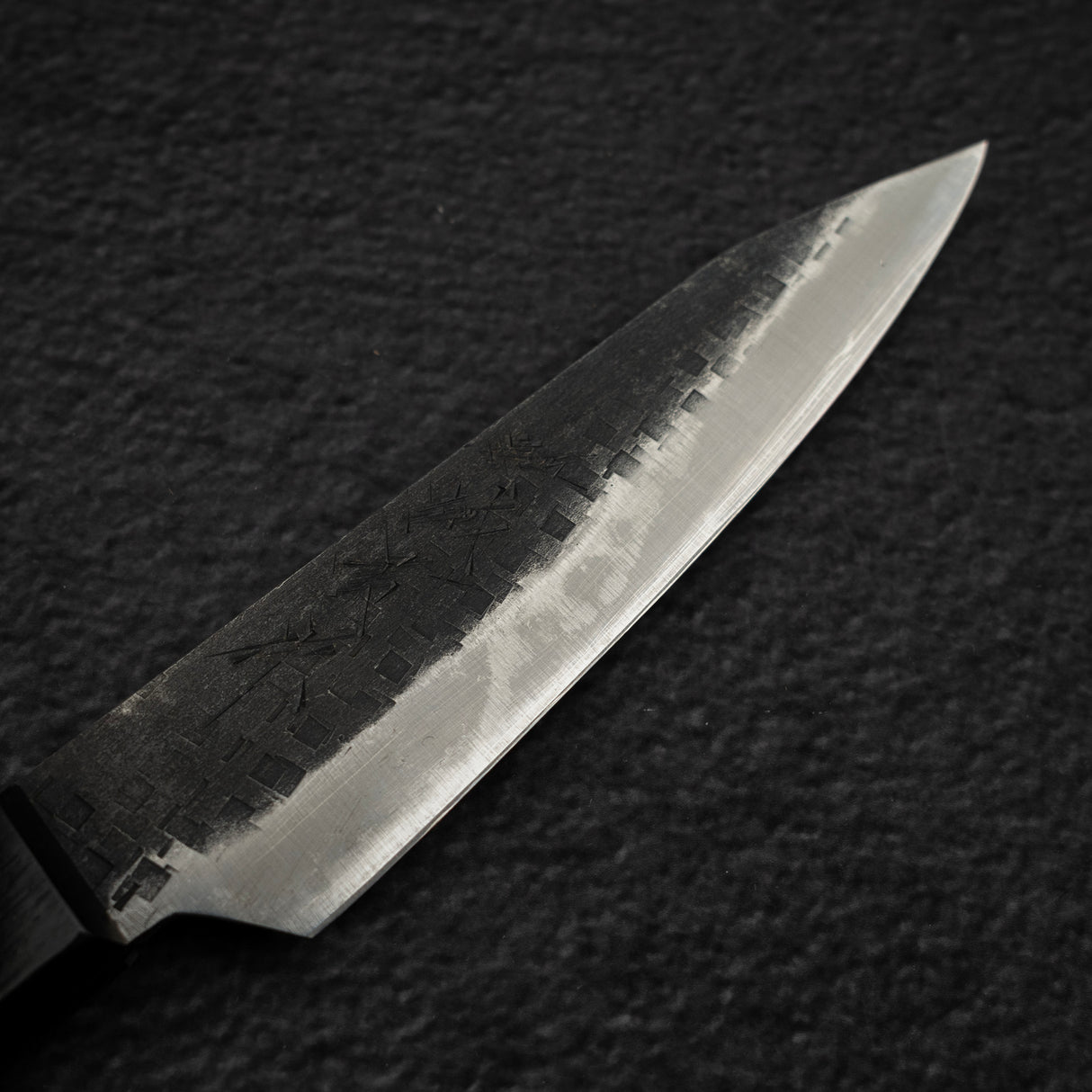 Tanaka Blue 2 Kurouchi Tsuchime Stainless Clad Petty 120mm