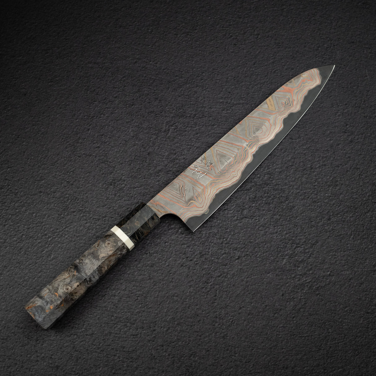 하츠코코로 x 니가라 이로도리 청2강 레인보우 다마스커스 규토(셰프나이프) 240mm