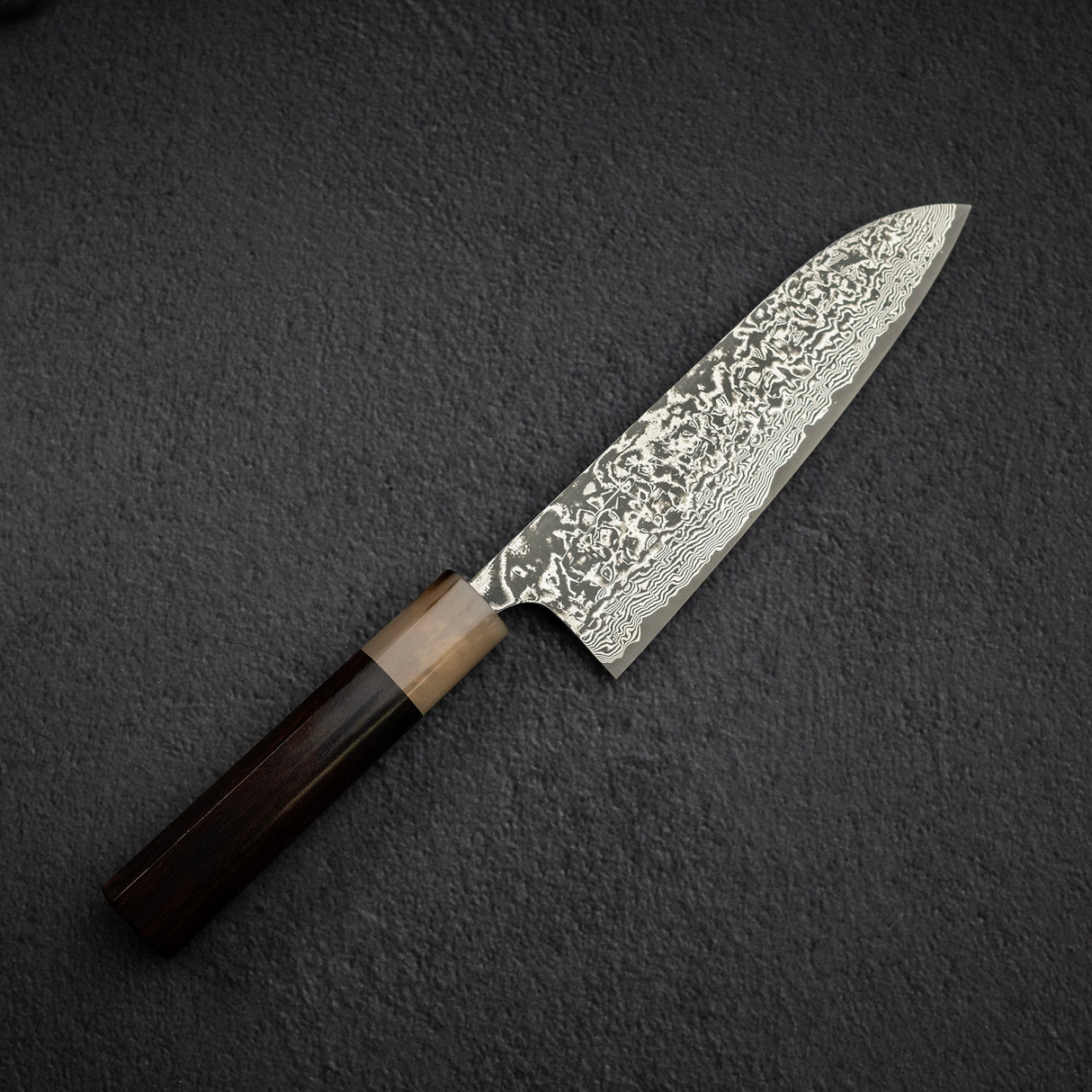 사지 타케시 SG2 블랙 다마스커스 산토쿠(다용도칼) 180mm 아이언우드 핸들 웬지 사야 포함