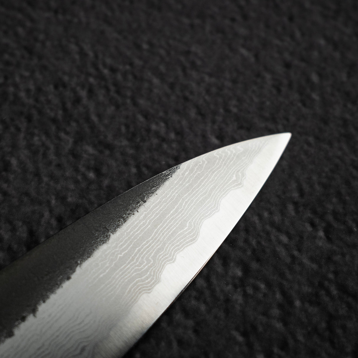 Hatsukokoro Shinkiro Petty 150mm Aogami Super Kurouchi Damascus