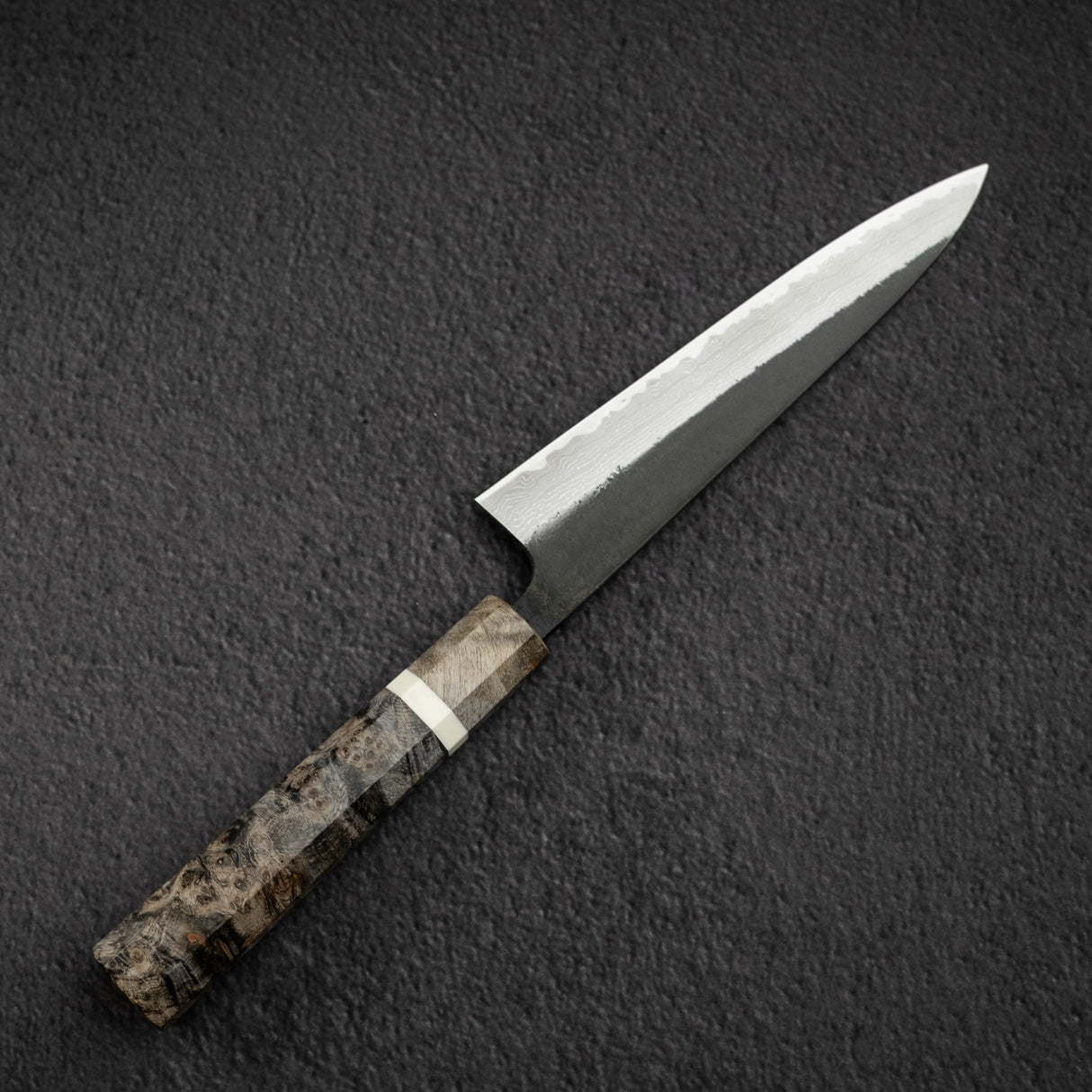 Hatsukokoro Shinkiro Petty 150mm Aogami Super Kurouchi Damascus