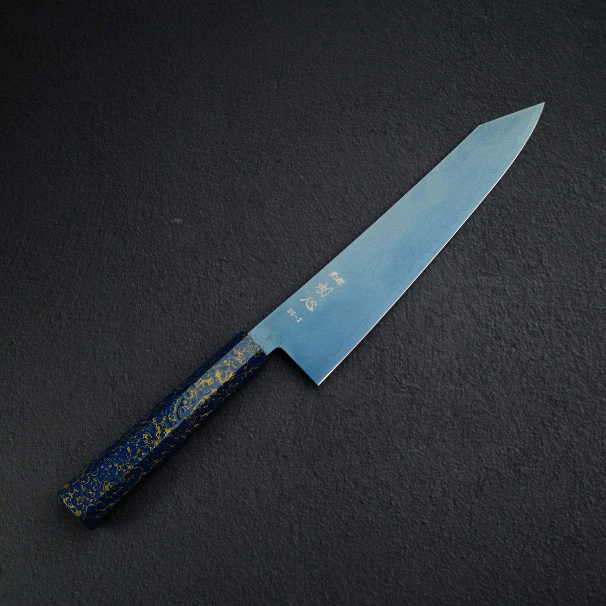 Hatsukokoro Ryuhyo SG2 Damascus Blue K-tip Gyuto 240mm with Urushi handle