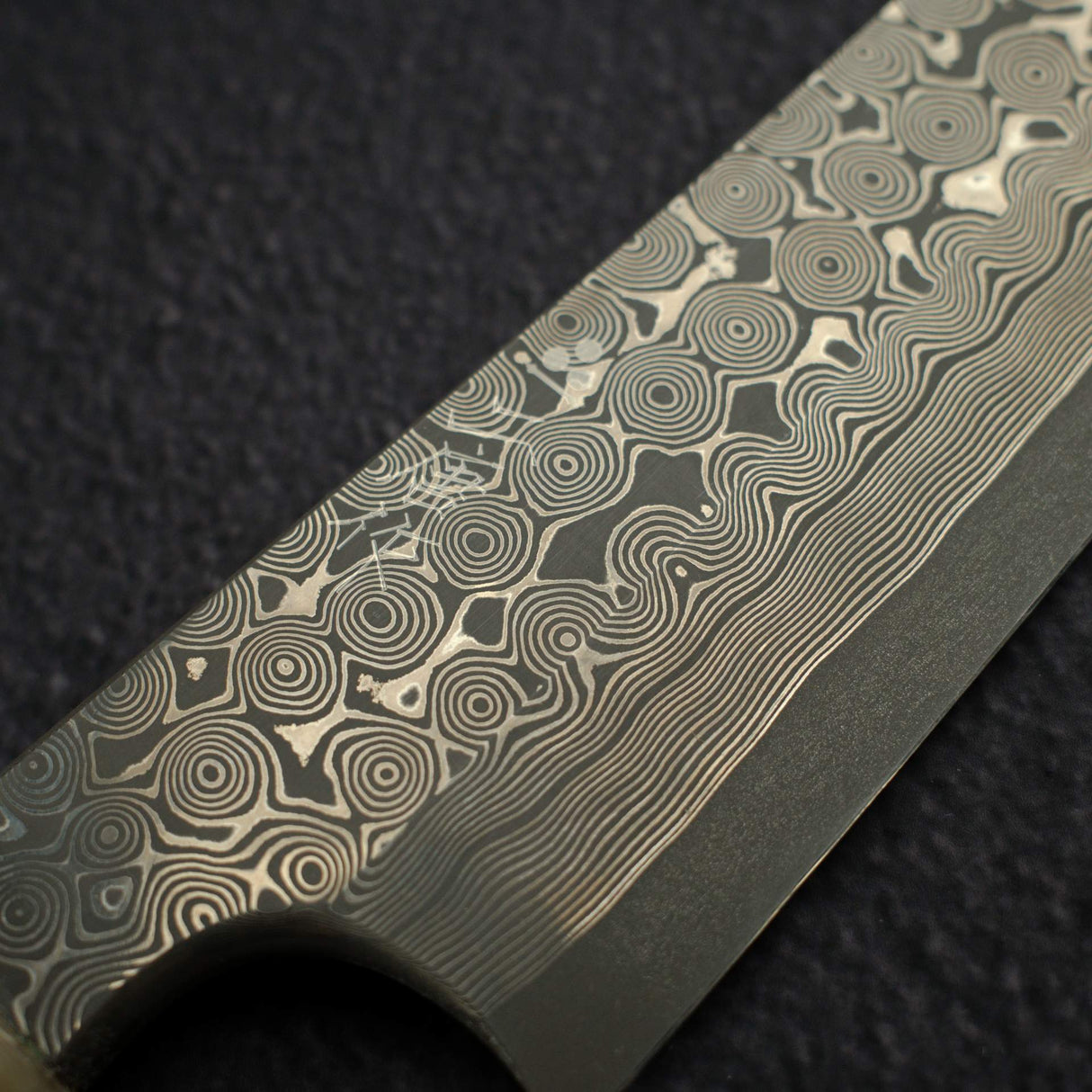 Nigara Anmon Ginsan Damascus Sakimaru Takobiki 300 mm with Heart Shape Handle