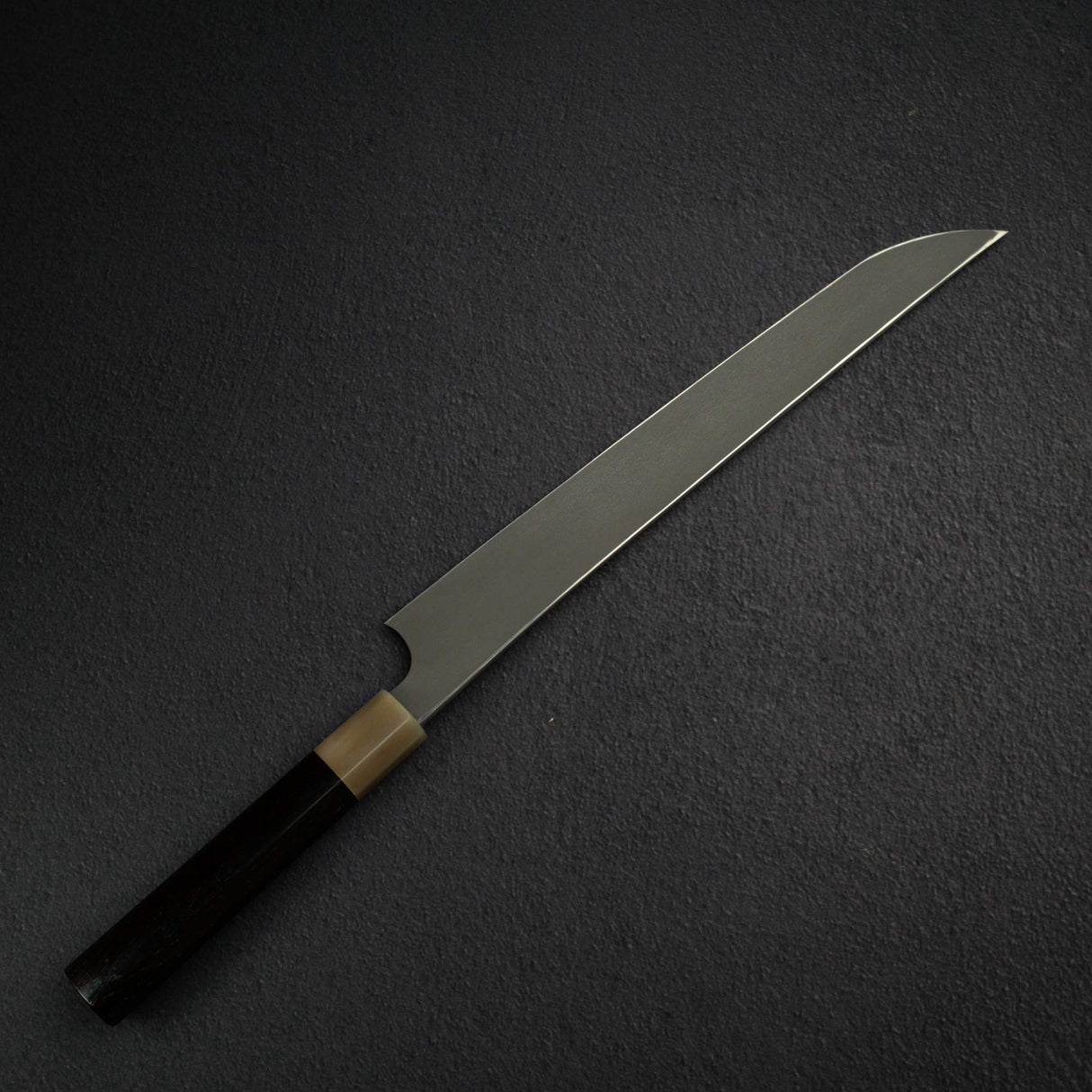Nigara Anmon Ginsan Damascus Sakimaru Takobiki 300 mm with Heart Shape Handle