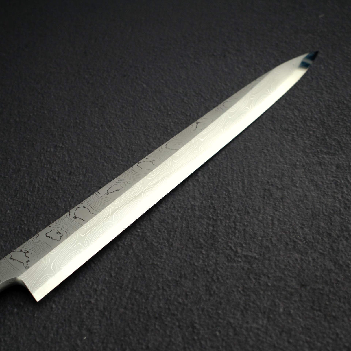 Takahiro Nihei Hyomon White 2 Damascus Yanagiba 270mm w/ Saya, exclusive to K&S