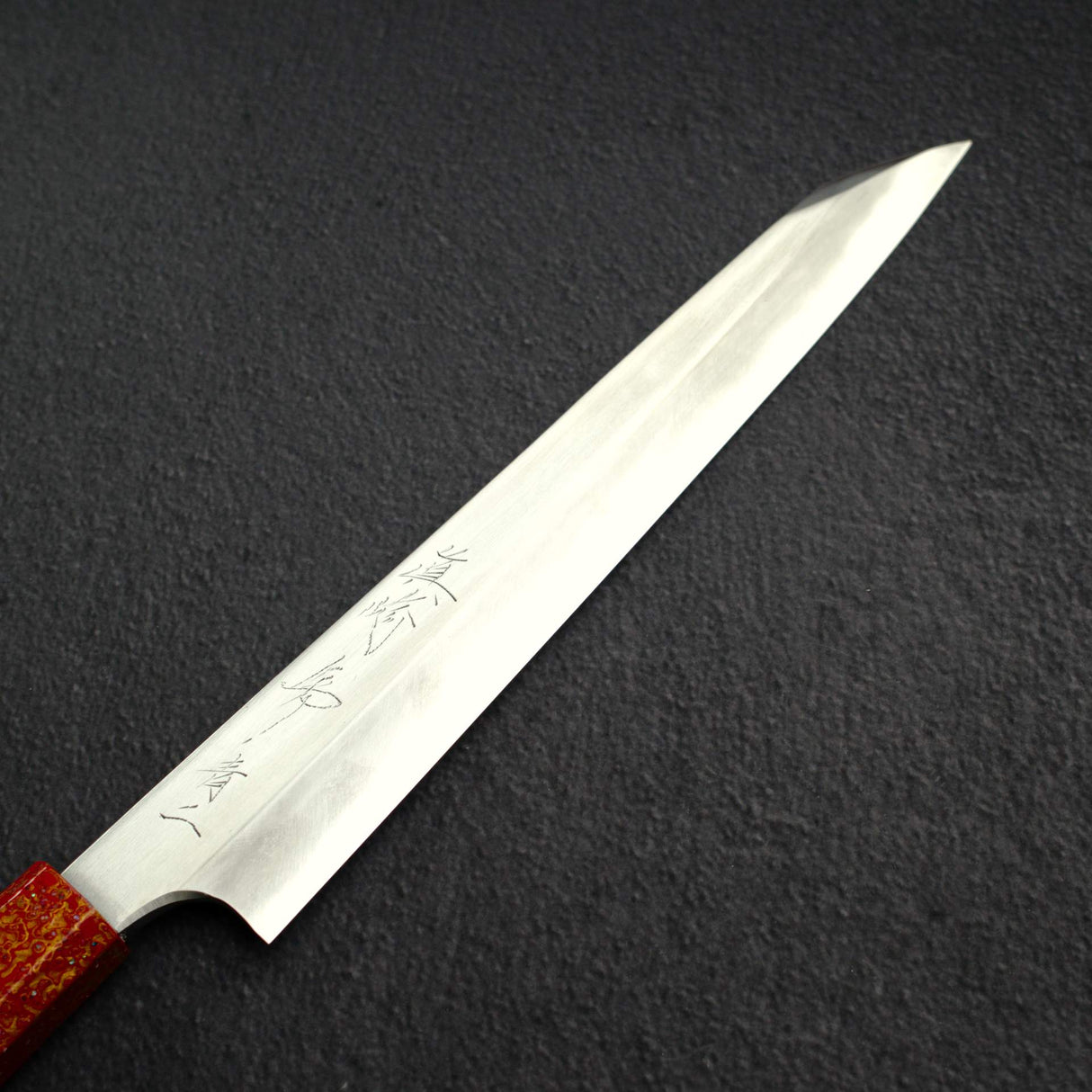 Mazaki Blue 2 Migaki Kiritsuke Yanagiba 240mm w/ Urushi Handle and Guard