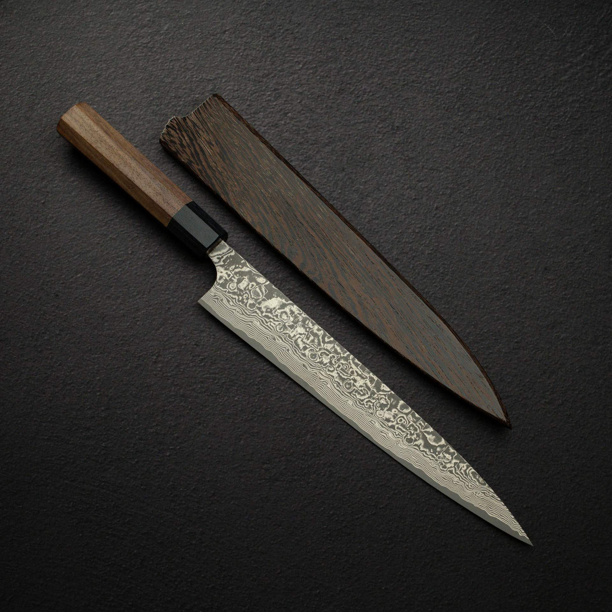 사지 타케시 SG2 블랙 다마스커스 스지히키 240mm 로즈우드 핸들
