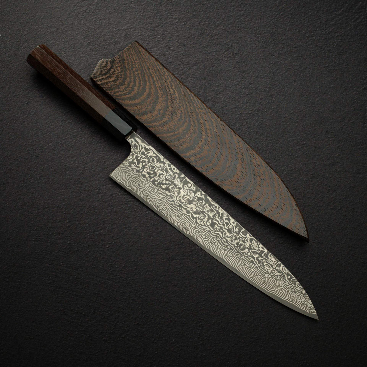 사지 타케시 SG2 블랙 다마스커스 규토(셰프나이프) 240mm 로즈우드 핸들