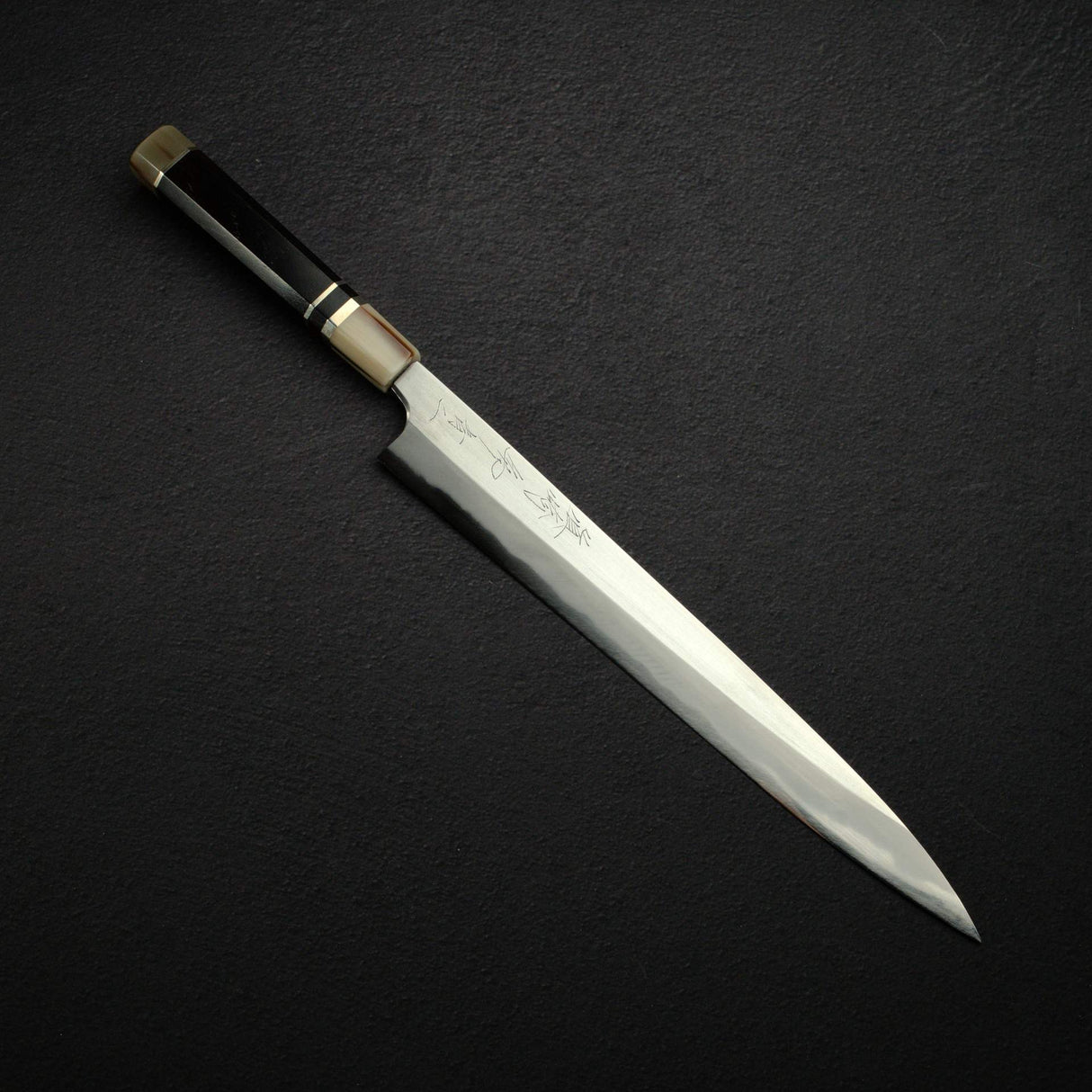 Mazaki Blue 2 Migaki Yanagiba 300mm w/ Triple Spacer Ebony Handle & Saya