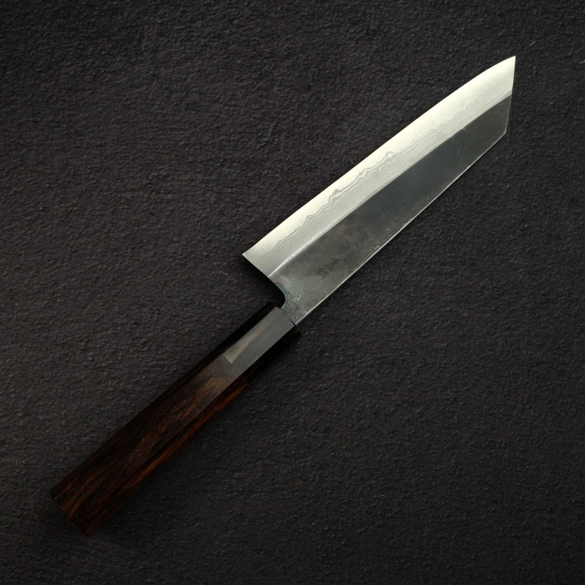Naoto Blue 1 Damascus Kurouchi Bunka 180mm