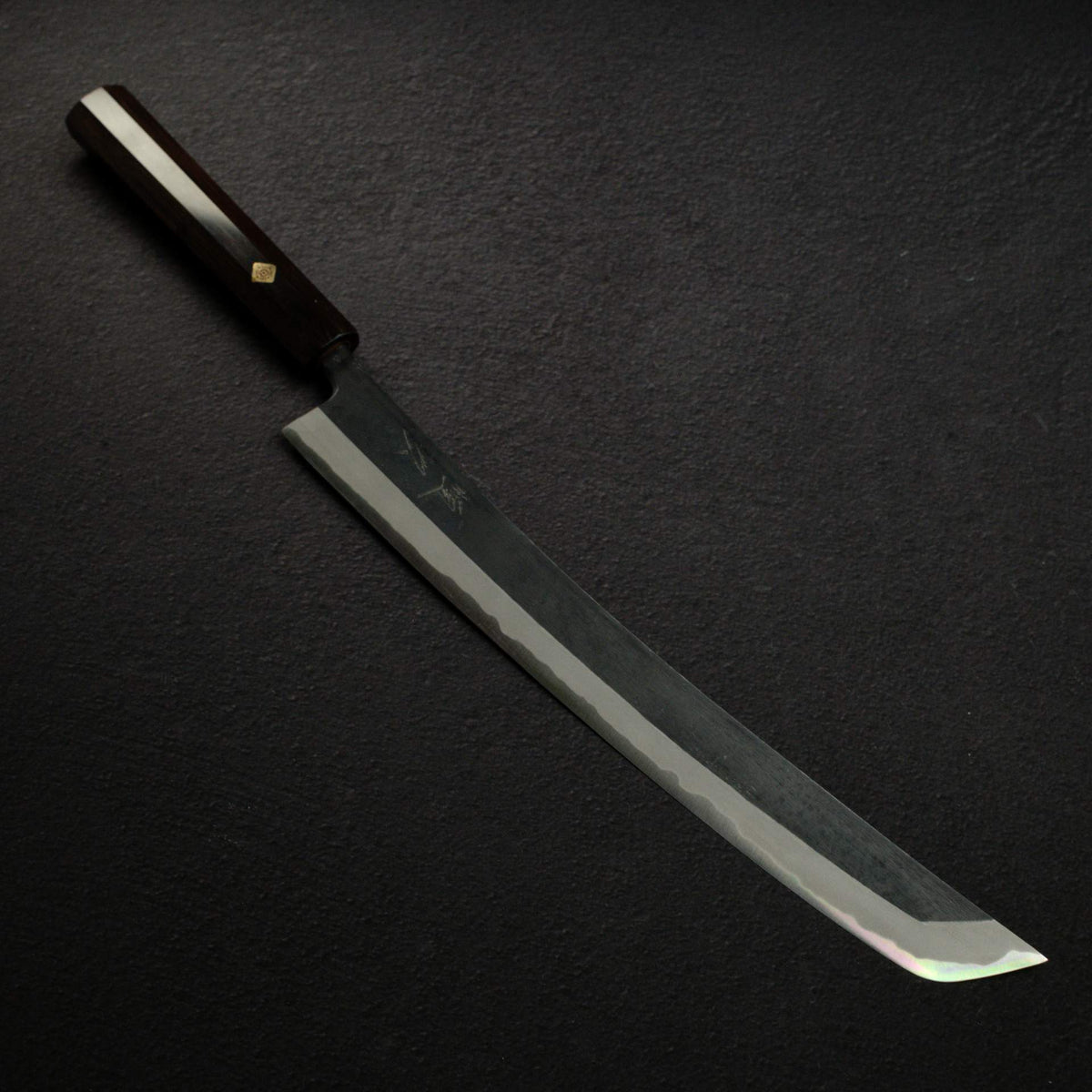 Tsunehisa Blue 2 "Samurai" Sakimaru Sujihiki 300mm, Ebony with Mosaic Pin Handle