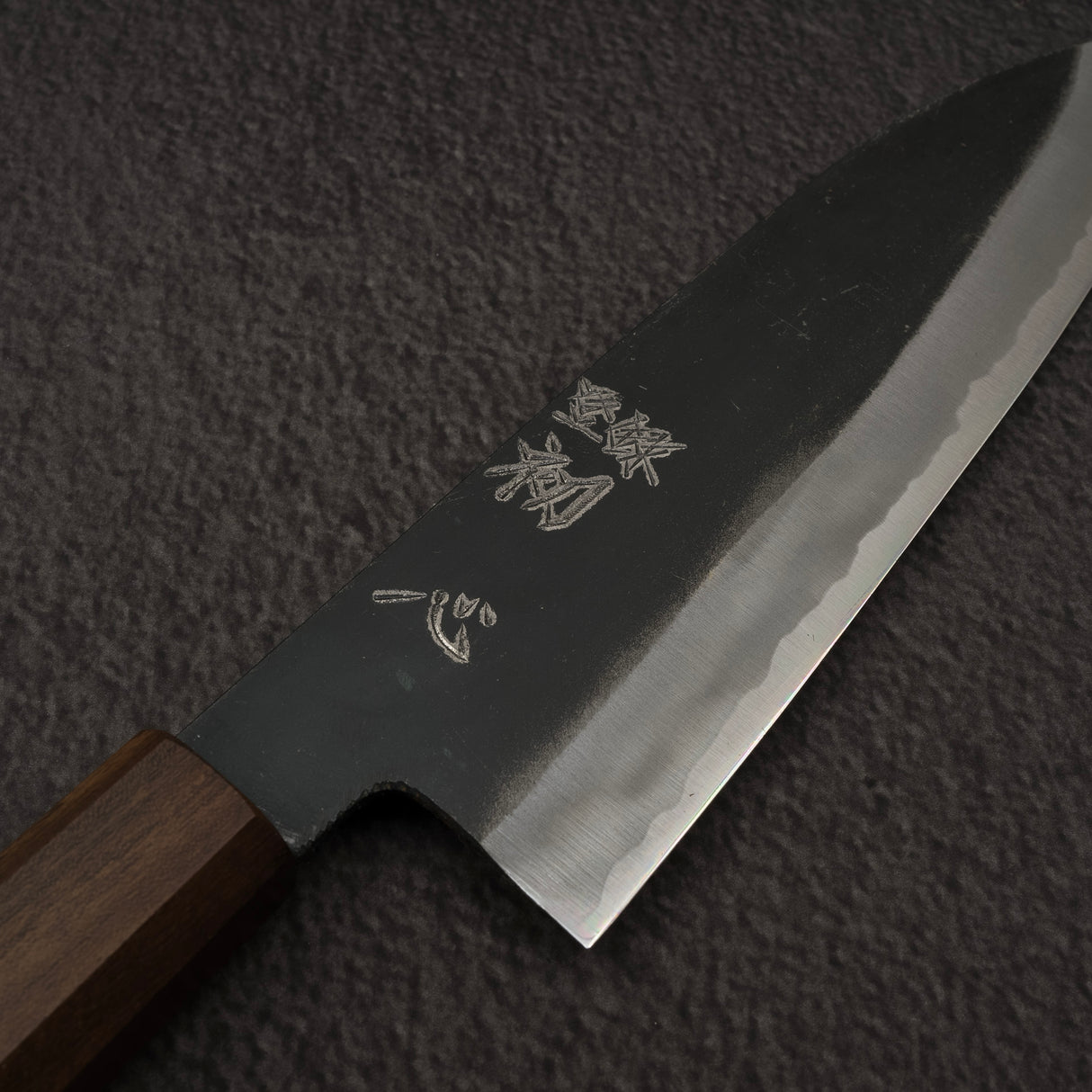 하츠코코로 아오사기 청2강 쿠로우치 산토쿠(다용도칼) 180mm 블랙 차카테