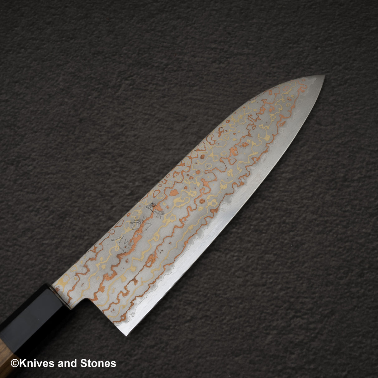 하츠코코로 하야부사 청2강 레인보우 다마스커스 산토쿠(다용도칼) 180mm