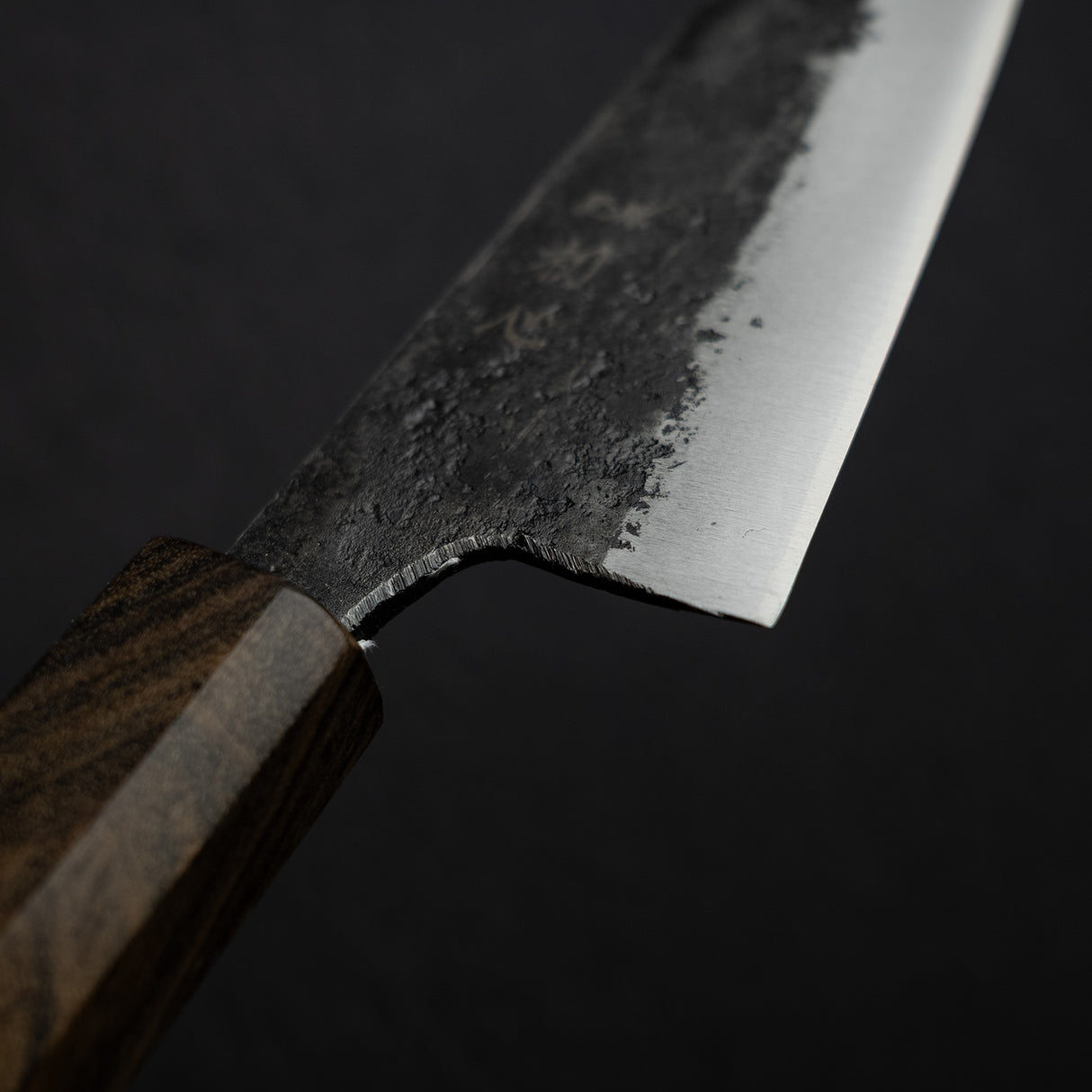 하츠코코로 쿠로가네 청2강 쿠로우치 양날 호네스키 150mm 블랙 차카테 핸들
