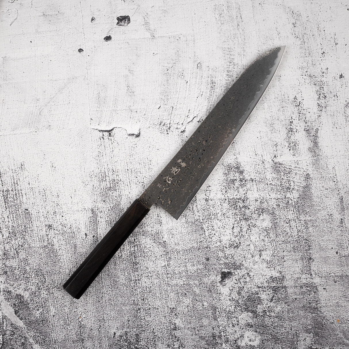 Hatsukokoro Ryuhyo SG2 Black Damascus Gyuto 240mm Ebony
