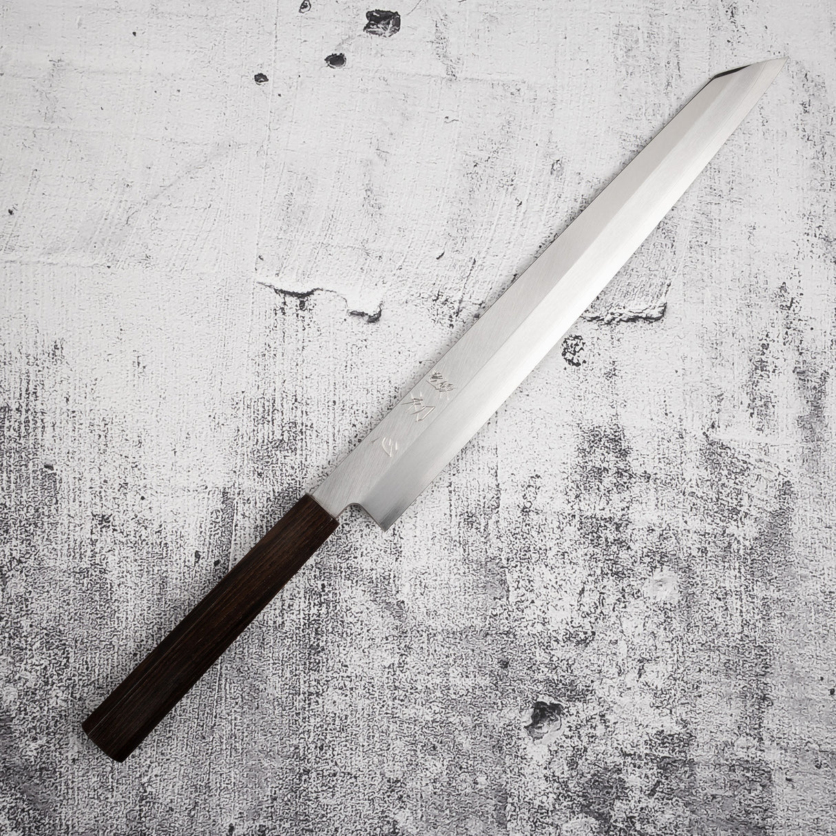 하츠코코로 x 묘진 시라사기 은삼강 K팁 야나기바(사시미칼) 300mm