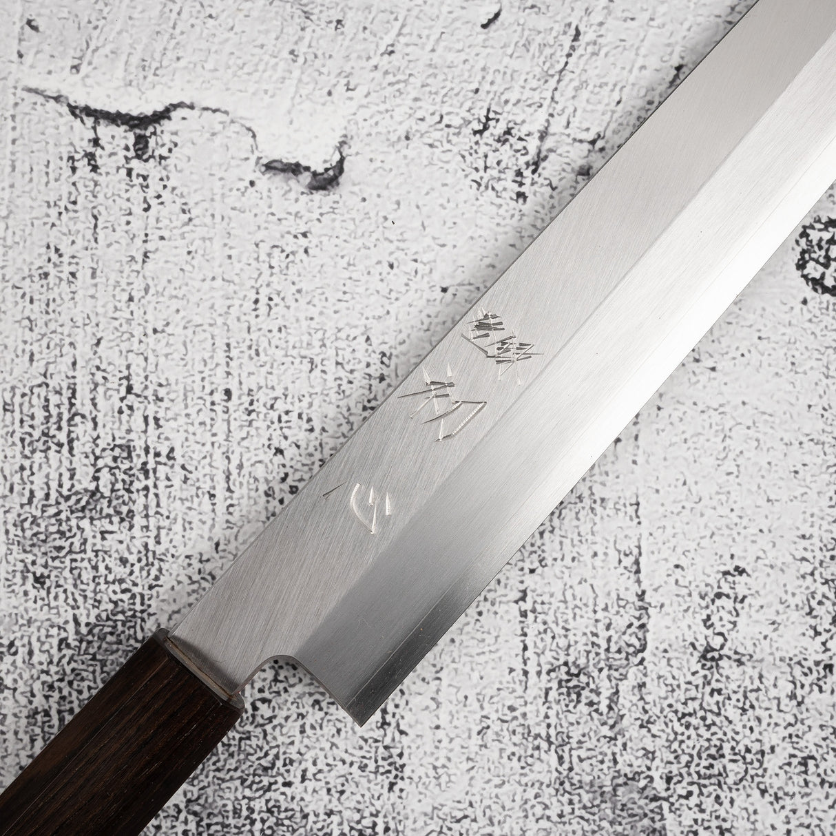 하츠코코로 x 묘진 시라사기 은삼강 K팁 야나기바(사시미칼) 300mm