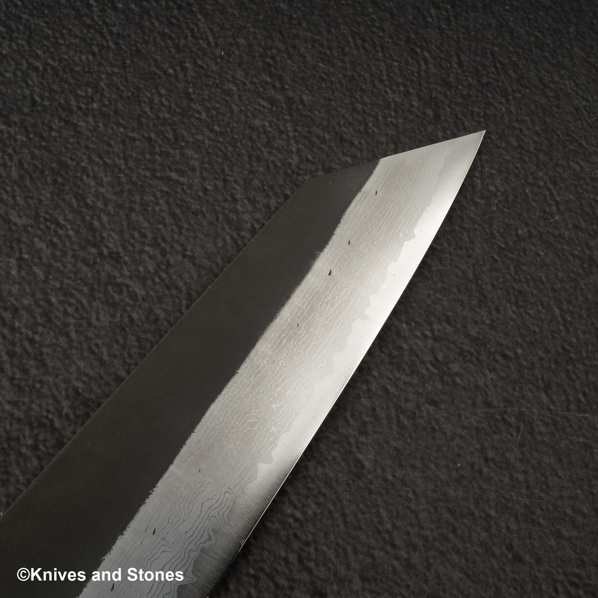 Hatsukokoro Shinkiro Aogami Super K-tip Gyuto 240mm Damascus Kurouchi Birch Handle