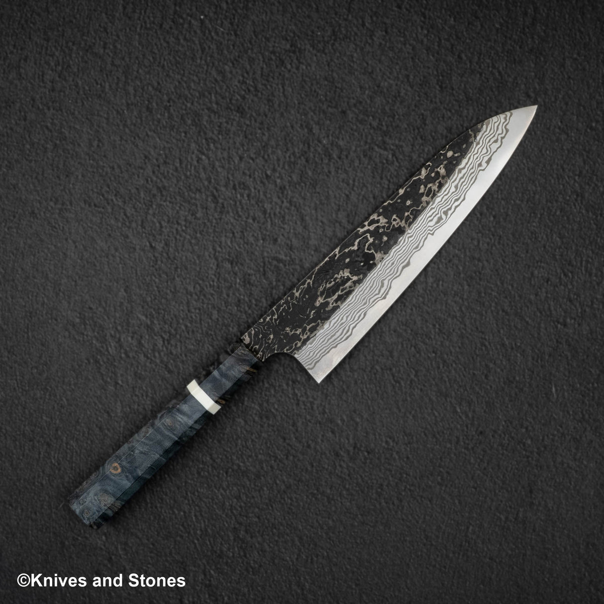 Hatsukokoro x Nigara Yorokobi Special SLD Gyuto 210mm Kurouchi Damascus Birch Handle
