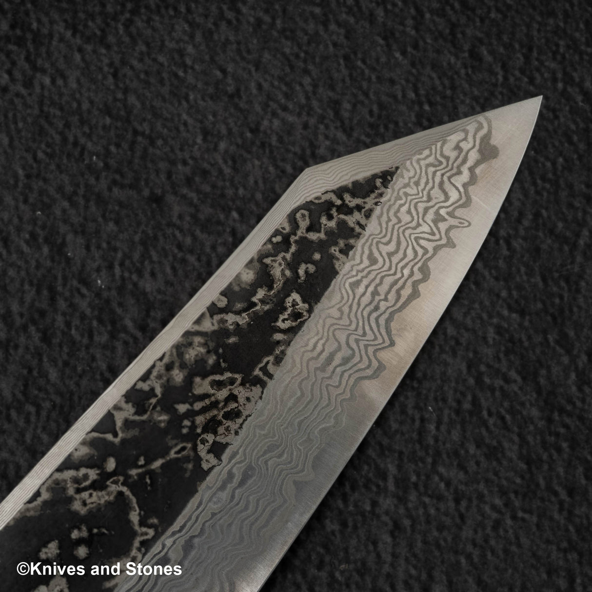 Hatsukokoro x Nigara Yorokobi Special SLD K-tip Gyuto 210mm Kurouchi Damascus Birch Handle