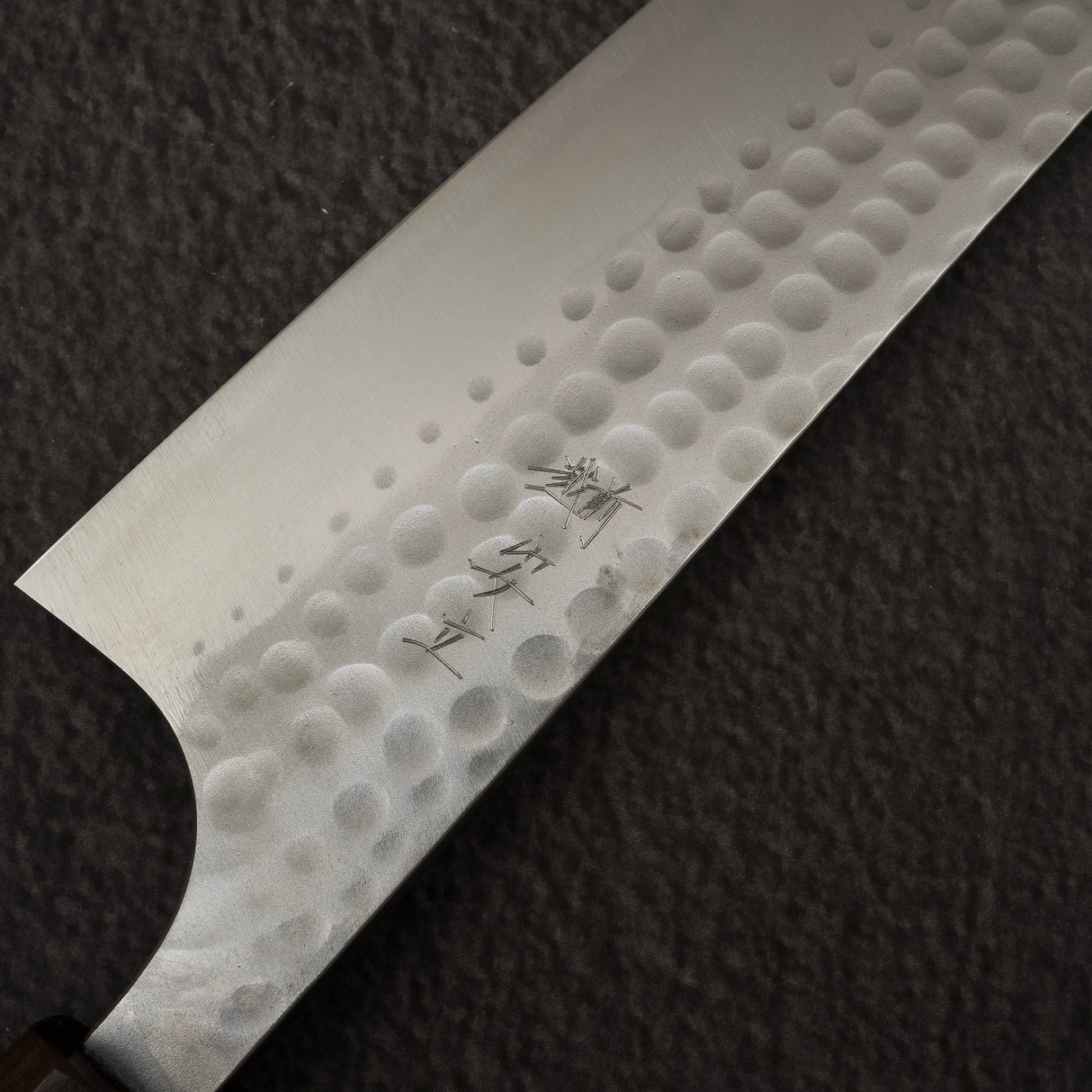 Katsushige Anryu Blue 2 Tsuchime Stainless Clad Gyuto 210mm Ebony Handle