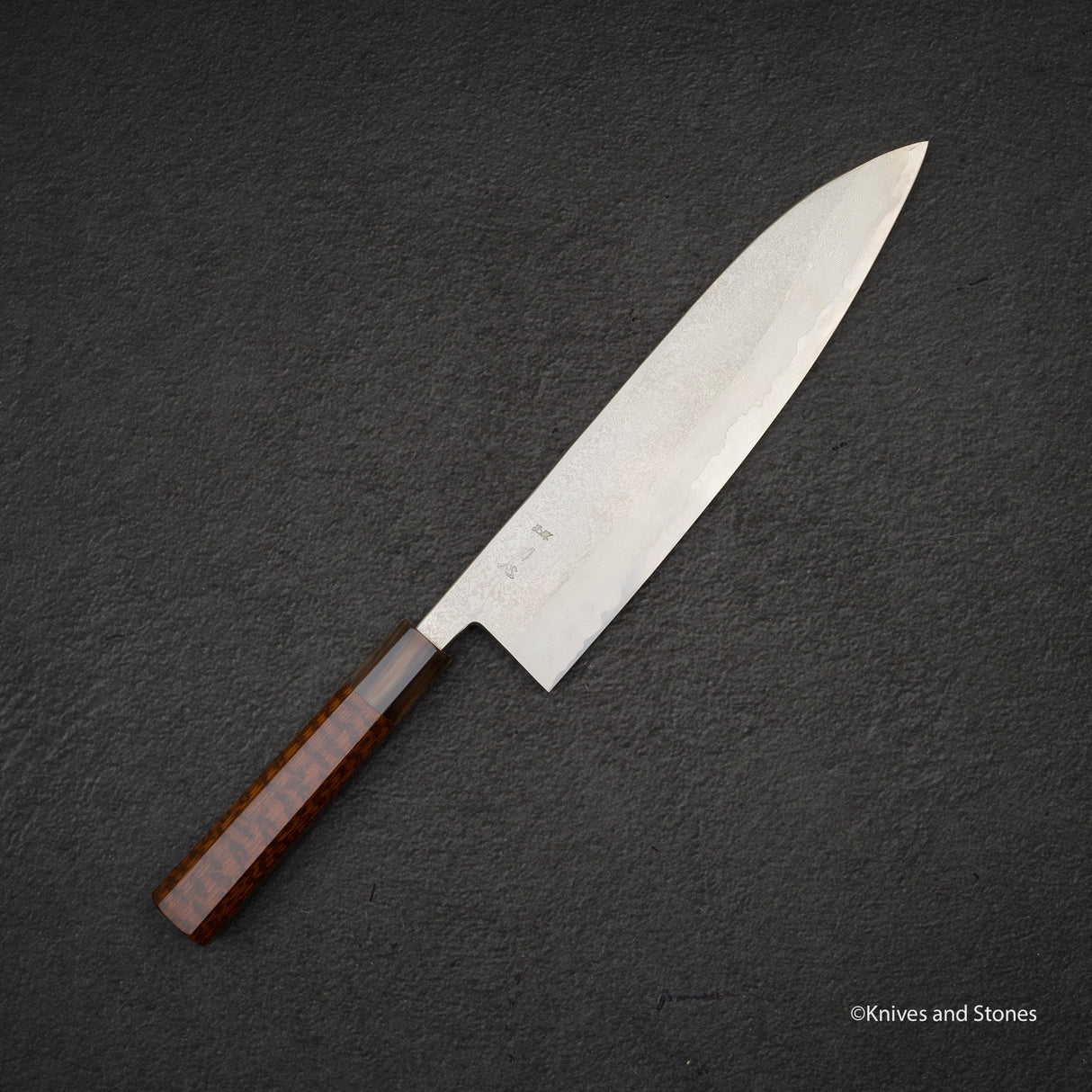 미야자키 카지야 x 하츠코코로 은삼강 다마스커스 규토(셰프나이프) 240mm 스네이크우드 핸들