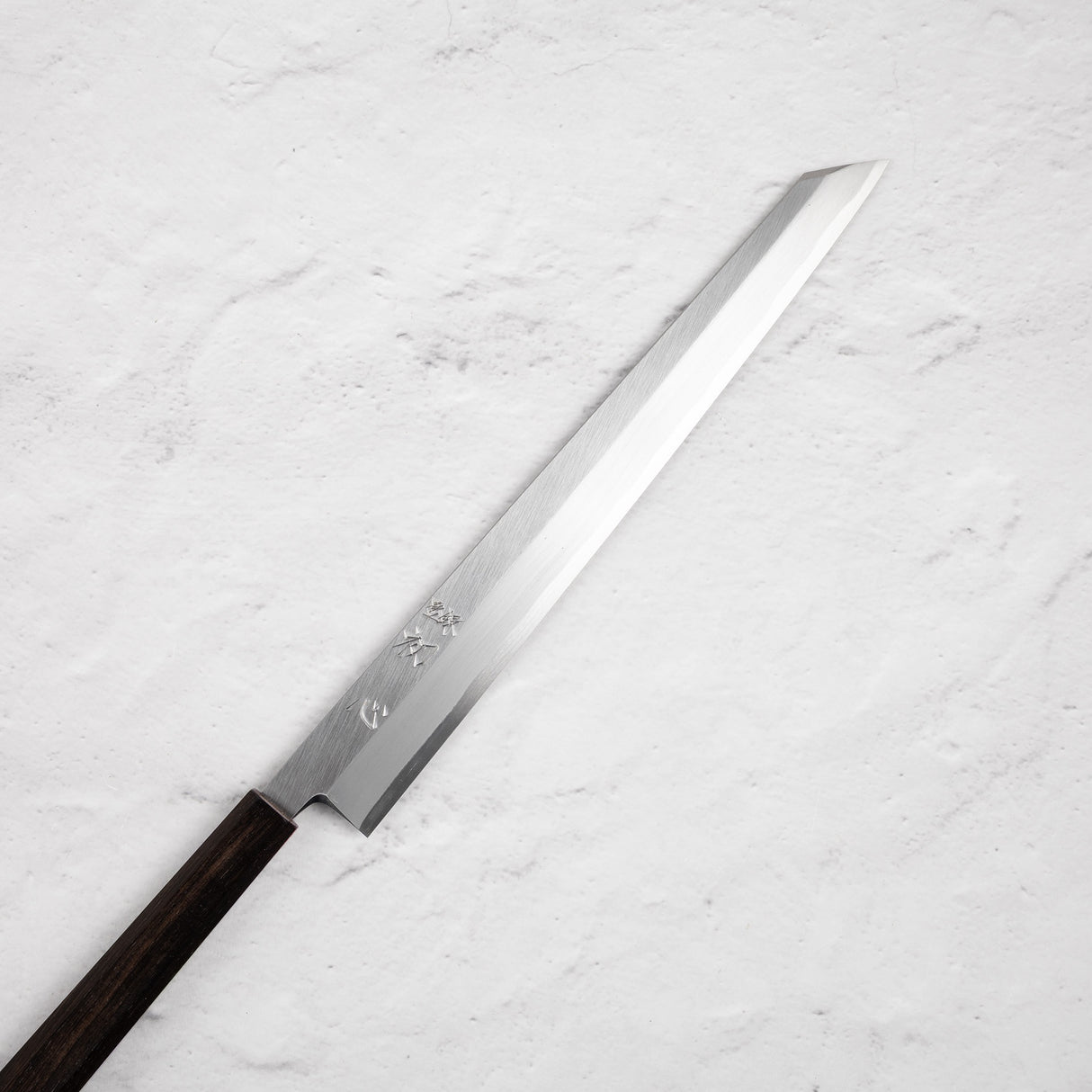 하츠코코로 x 묘진 시라사기 백2강 K팁 야나기바(사시미칼) 330mm