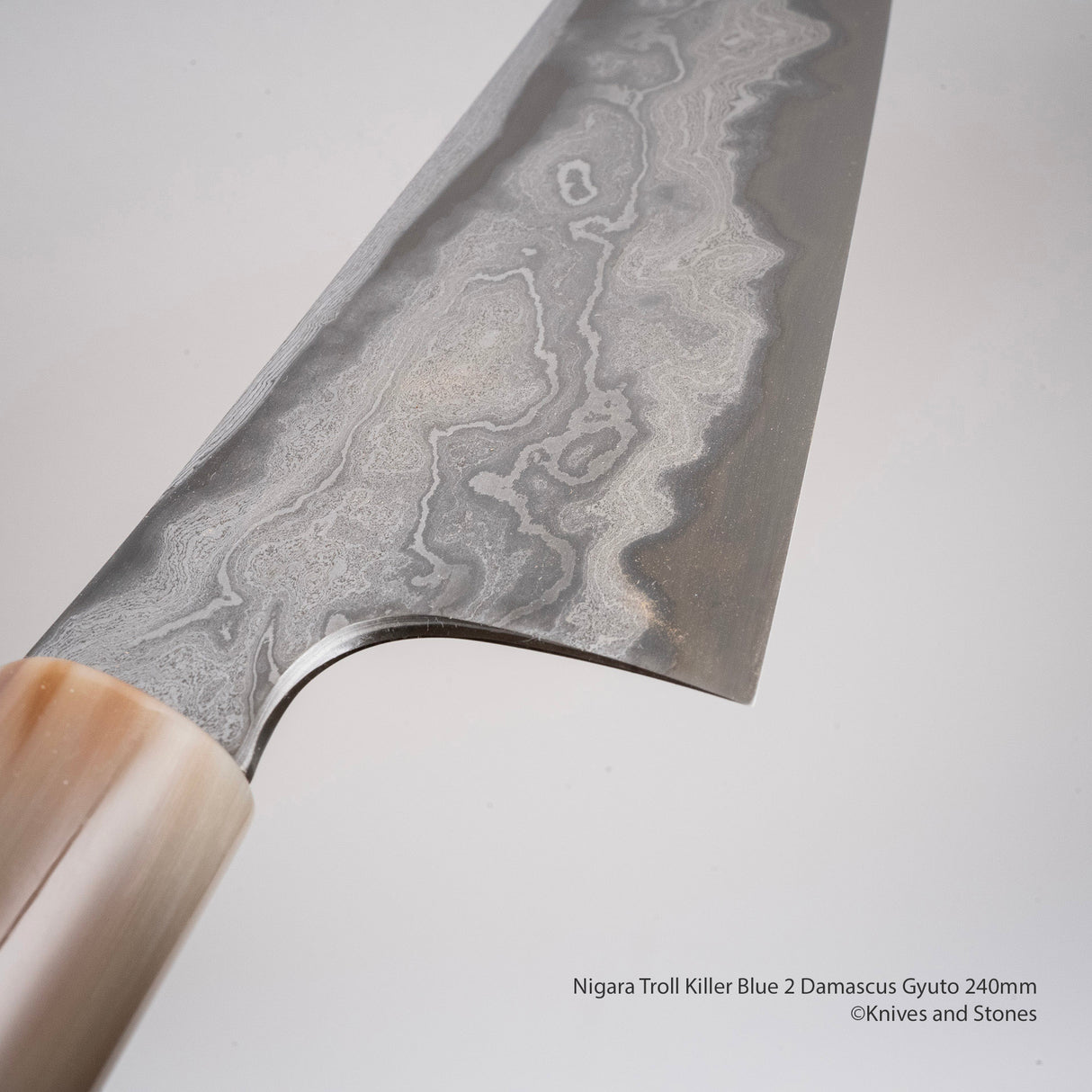 Nigara Troll Killer "Onikoroshi" Aogami #2 Damascus 240mm Gyuto