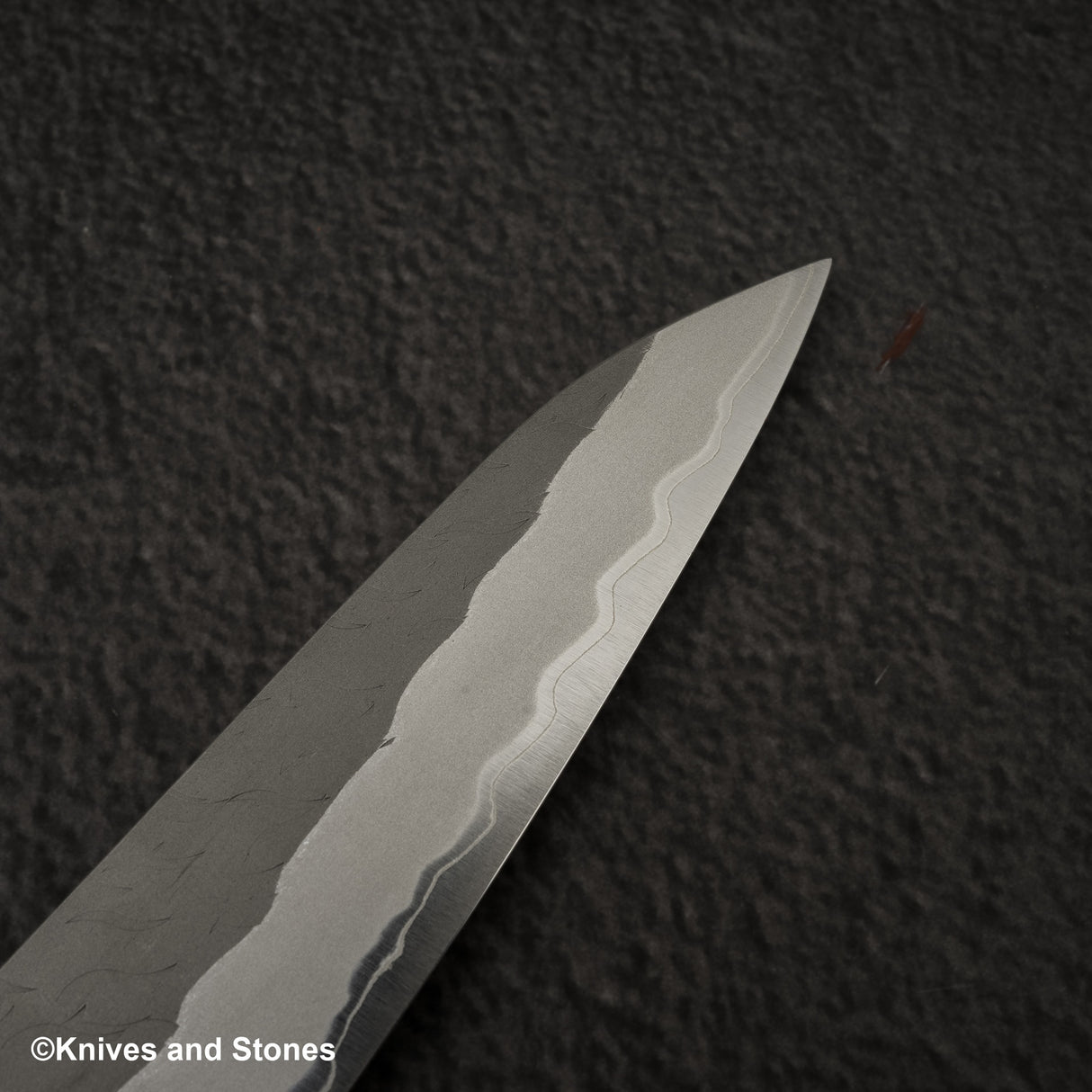 Nigara Aogami (Blue) Super Matt Migaki Tsuchime Finished Petty 150mm Black Chacate