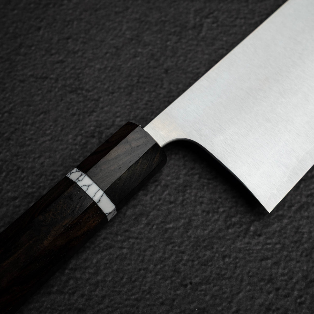 Shibata Koutetsu Chromax Boss Nakiri 175mm, Ebony White Ring Handle