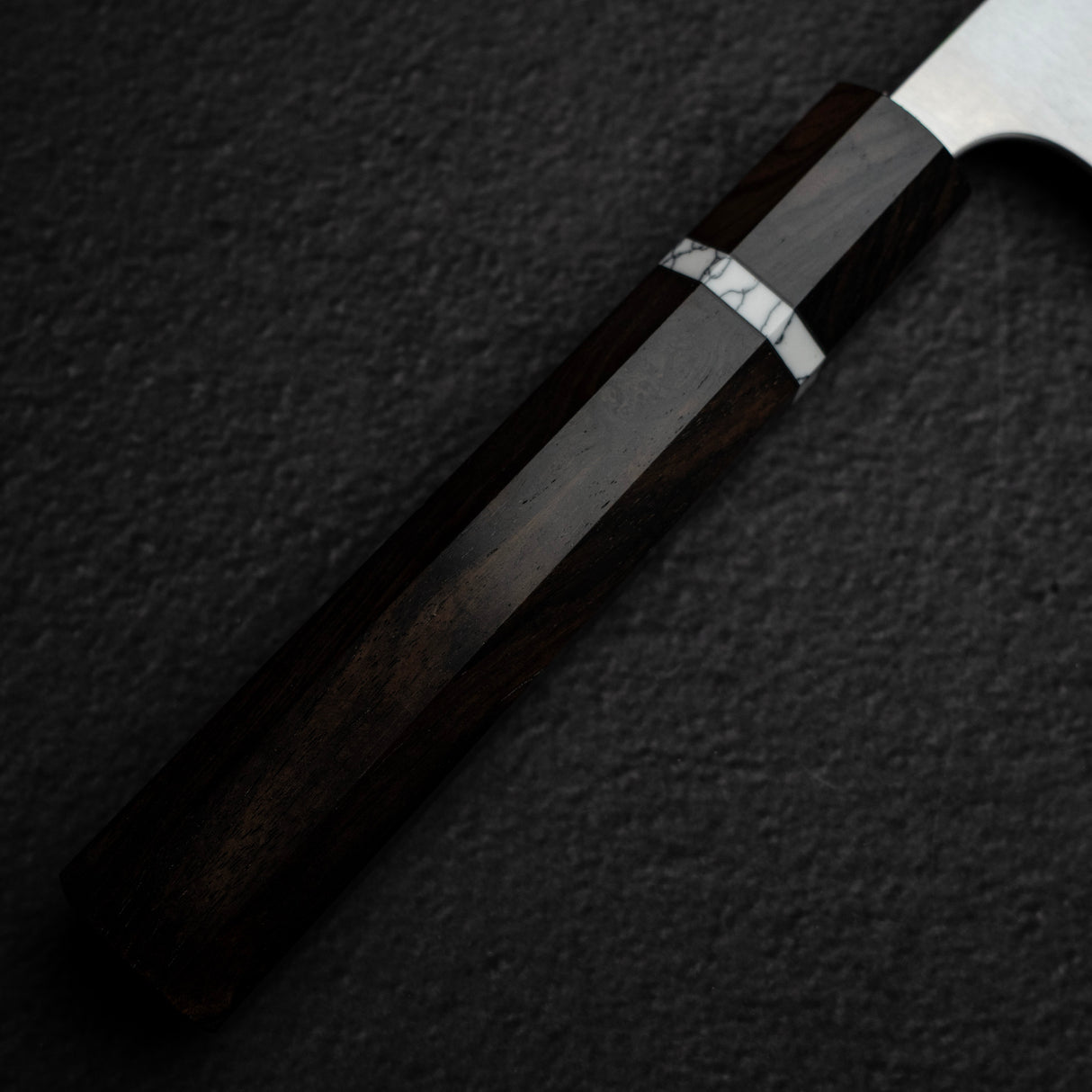 Shibata Koutetsu Chromax Boss Nakiri 175mm, Ebony White Ring Handle