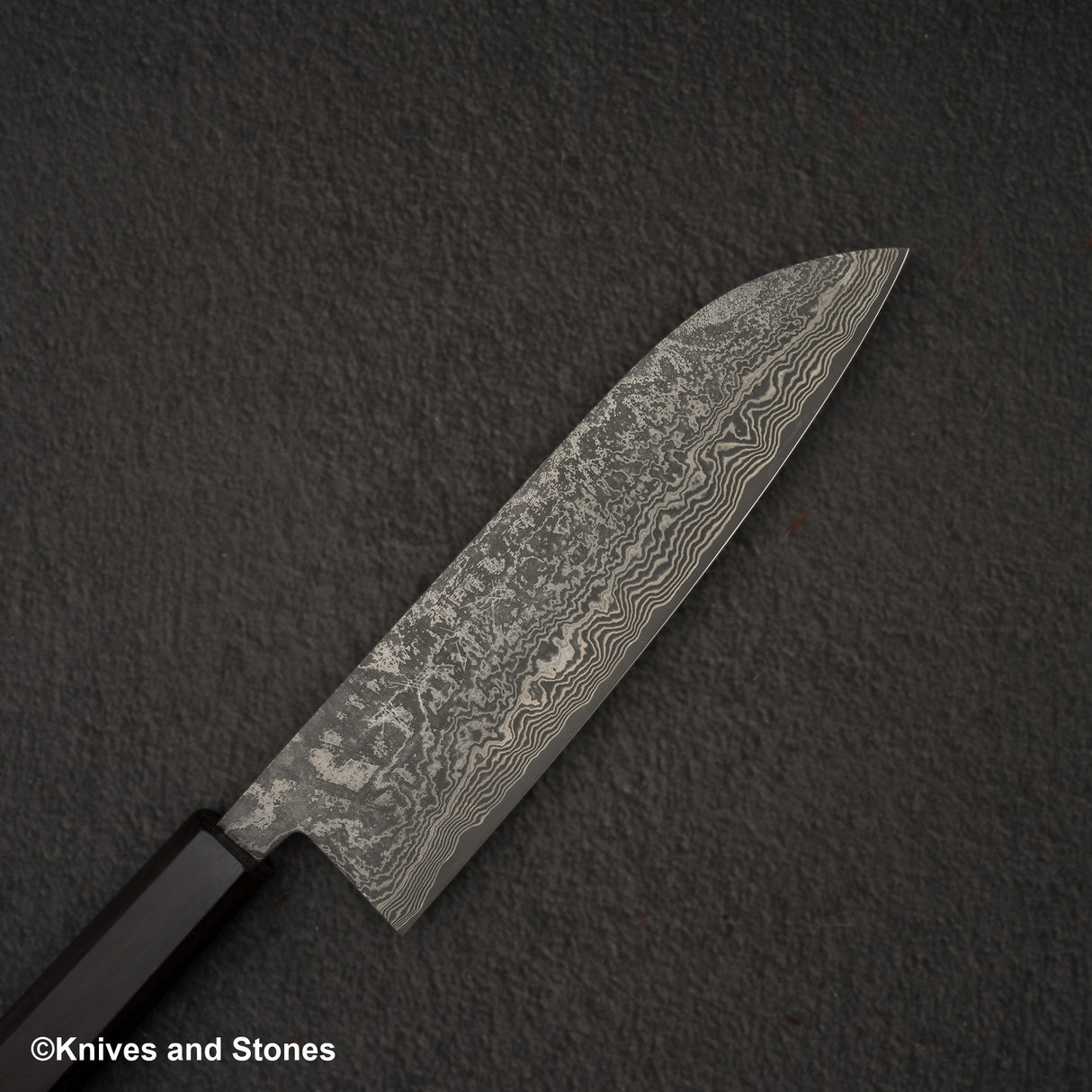 카모 시로 하모노 쿠로쿠모 SG2 블랙 다마스커스 산토쿠(다용도칼) 170mm 에보니 핸들