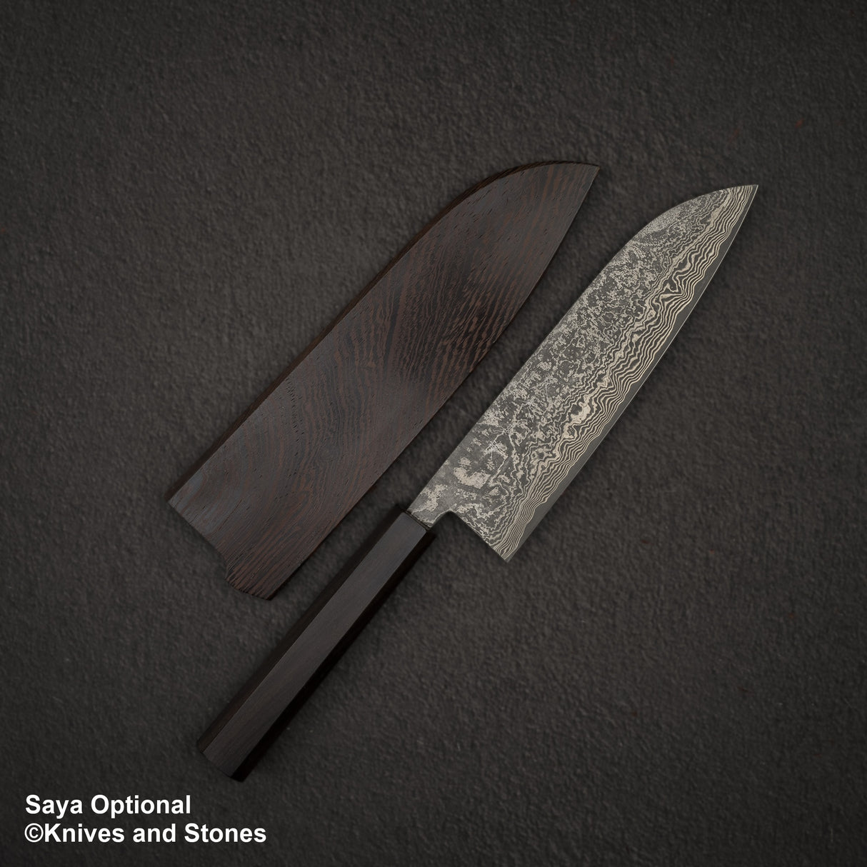 카모 시로 하모노 쿠로쿠모 SG2 블랙 다마스커스 산토쿠(다용도칼) 170mm 에보니 핸들
