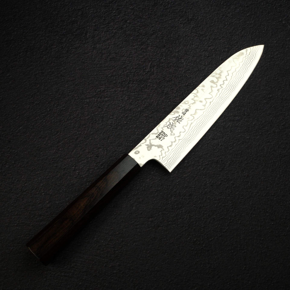 Sukenari ZDP-247 Damascus Santoku 180mm, Ebony Handle
