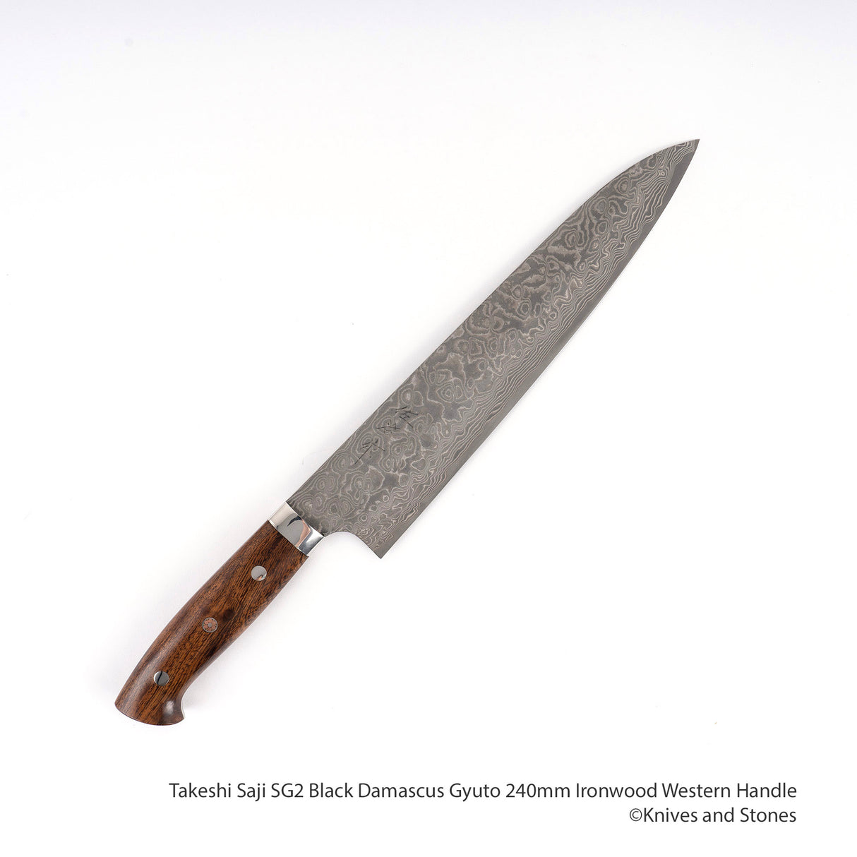 사지 타케시 SG2 블랙 다마스커스 규토(셰프나이프) 240mm 아이언우드 웨스턴핸들