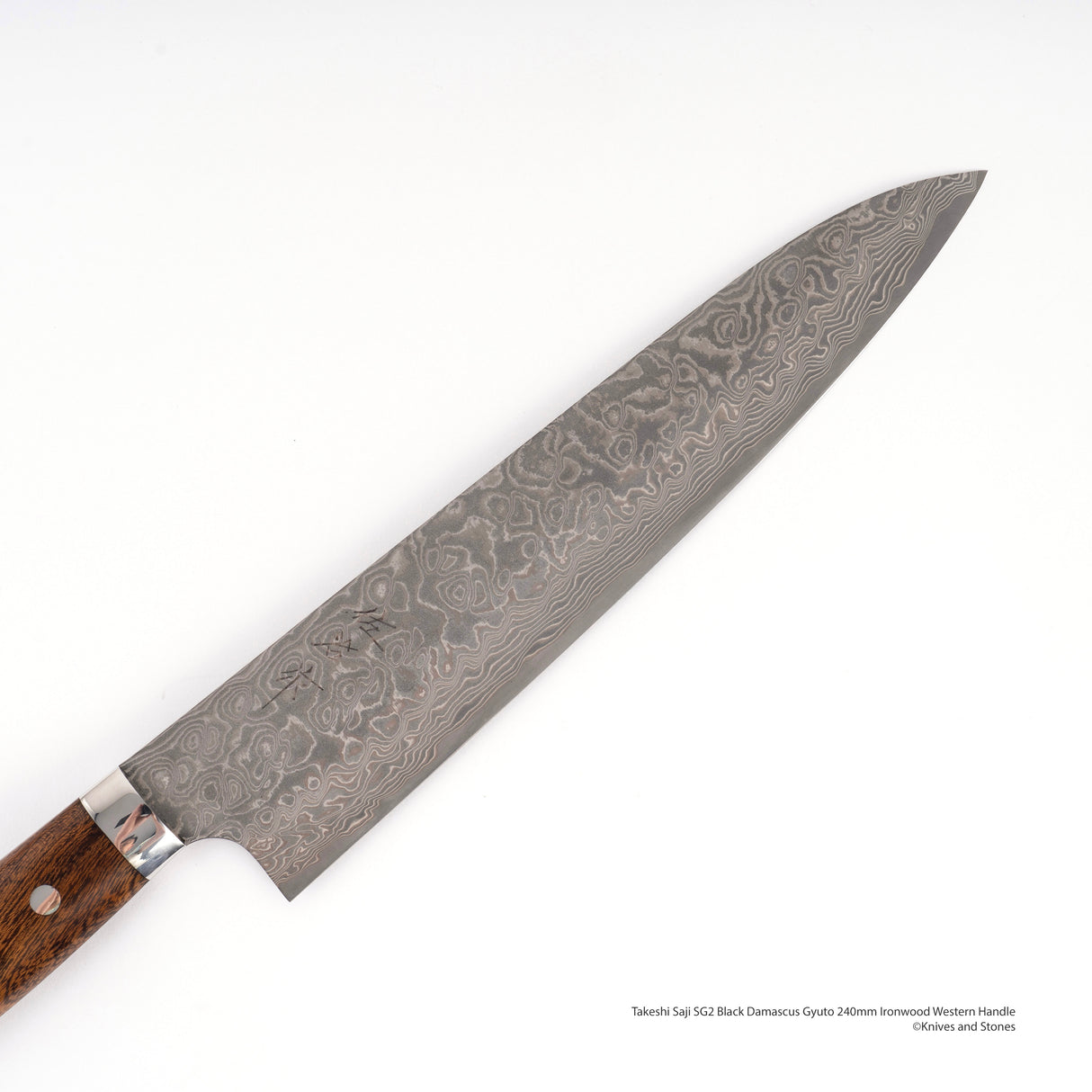 사지 타케시 SG2 블랙 다마스커스 규토(셰프나이프) 240mm 아이언우드 웨스턴핸들