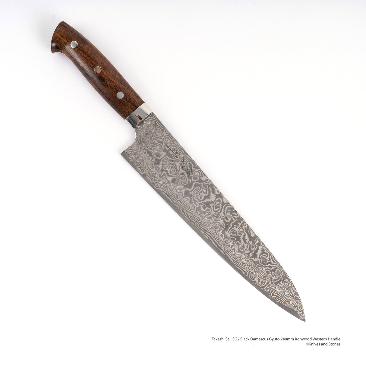 사지 타케시 SG2 블랙 다마스커스 규토(셰프나이프) 240mm 아이언우드 웨스턴핸들