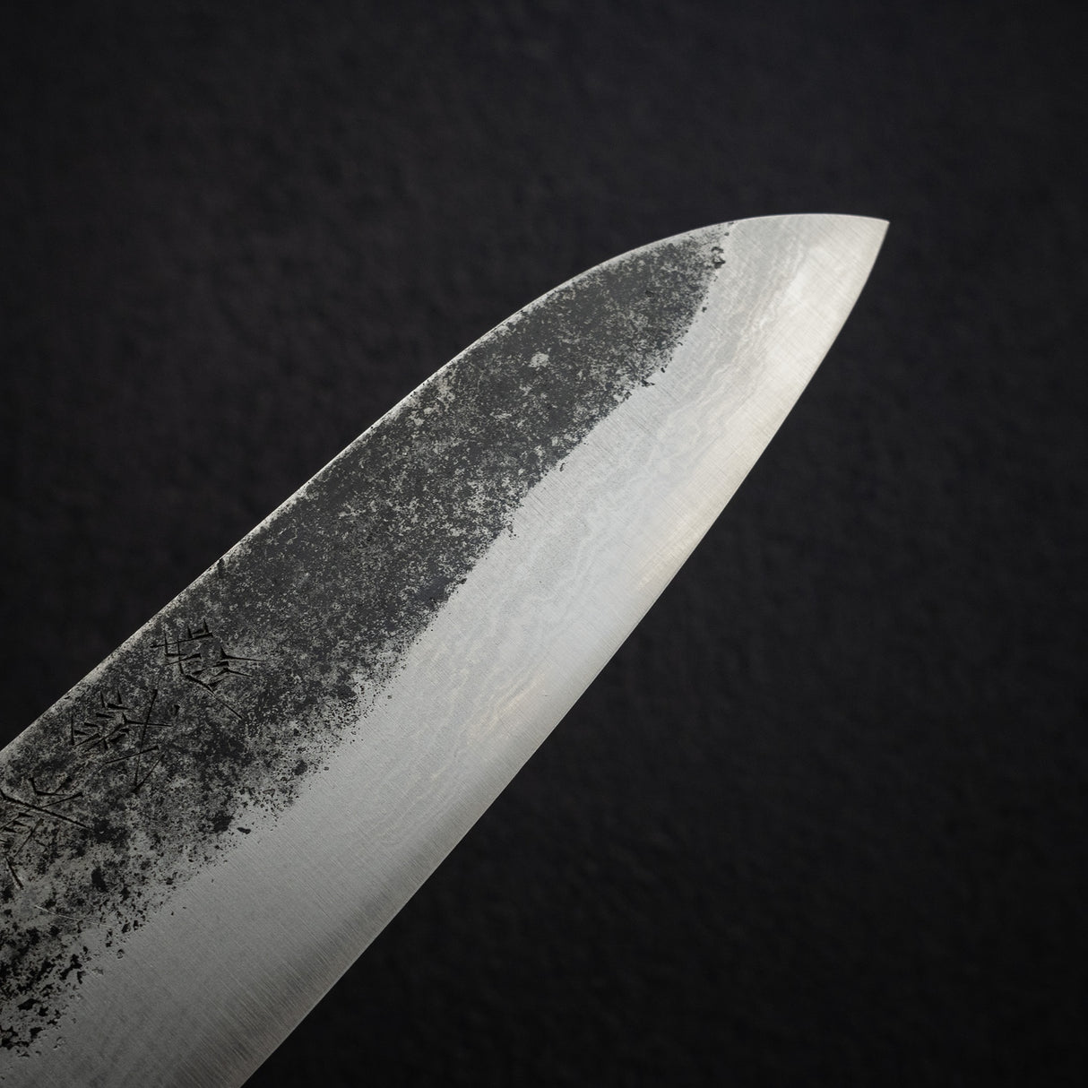 Tanaka Blue 2 Damascus Santoku 170mm Kurouchi