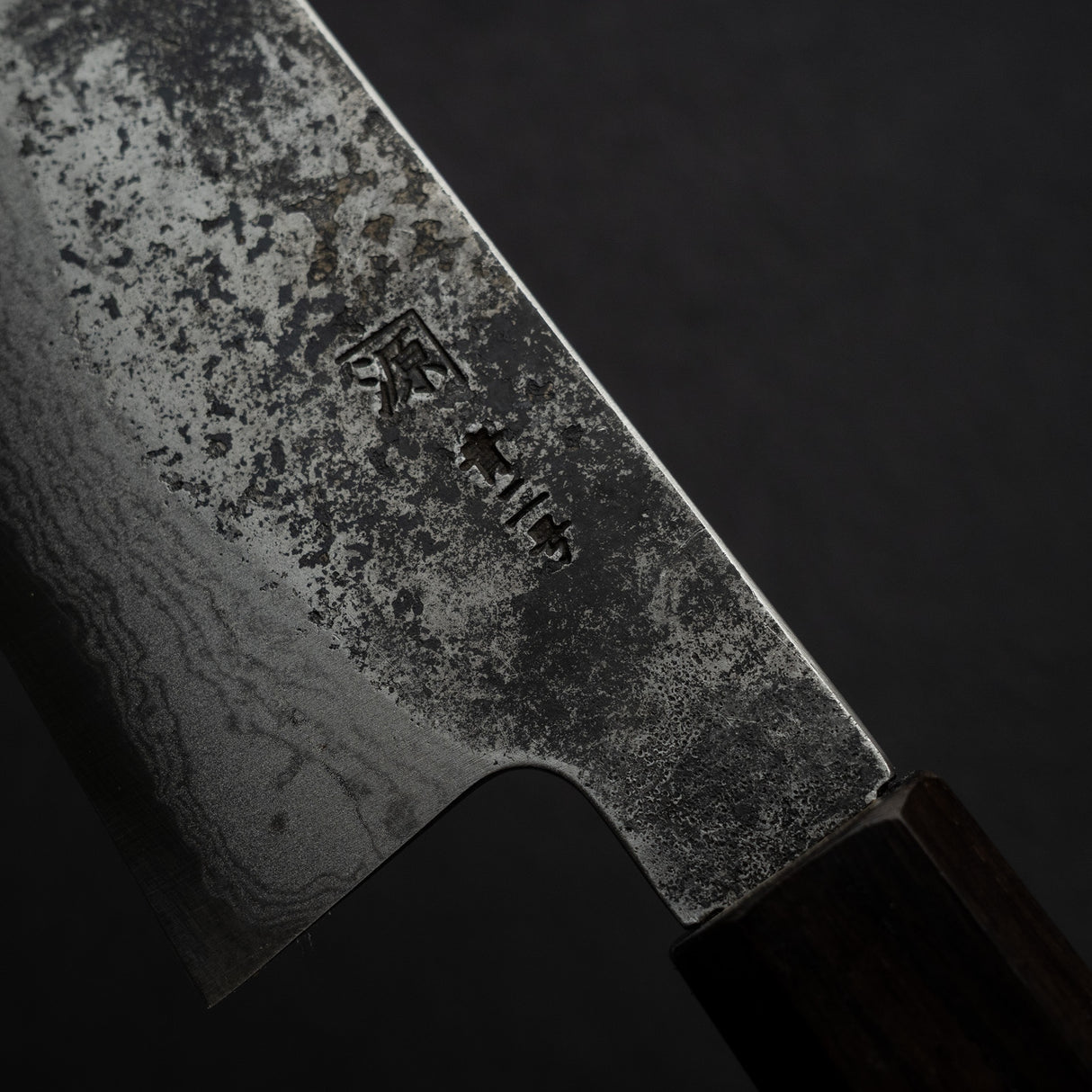 Tanaka Blue 2 Damascus Santoku 170mm Kurouchi