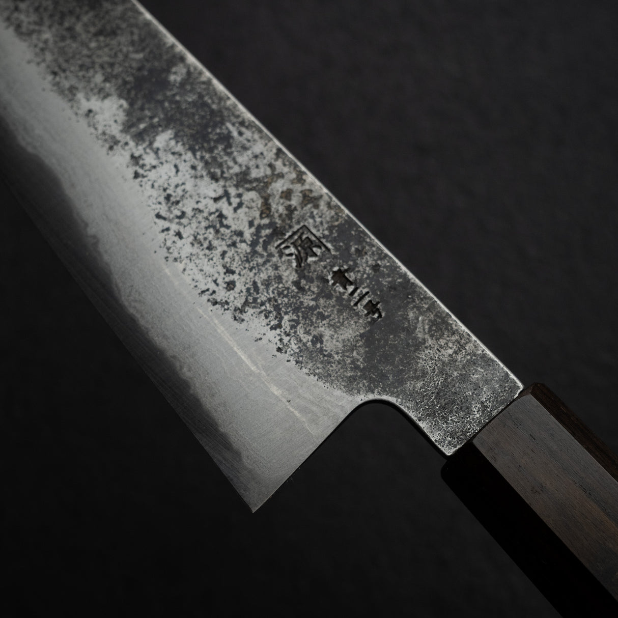 Tanaka Blue 2 Damascus Santoku 170mm Kurouchi