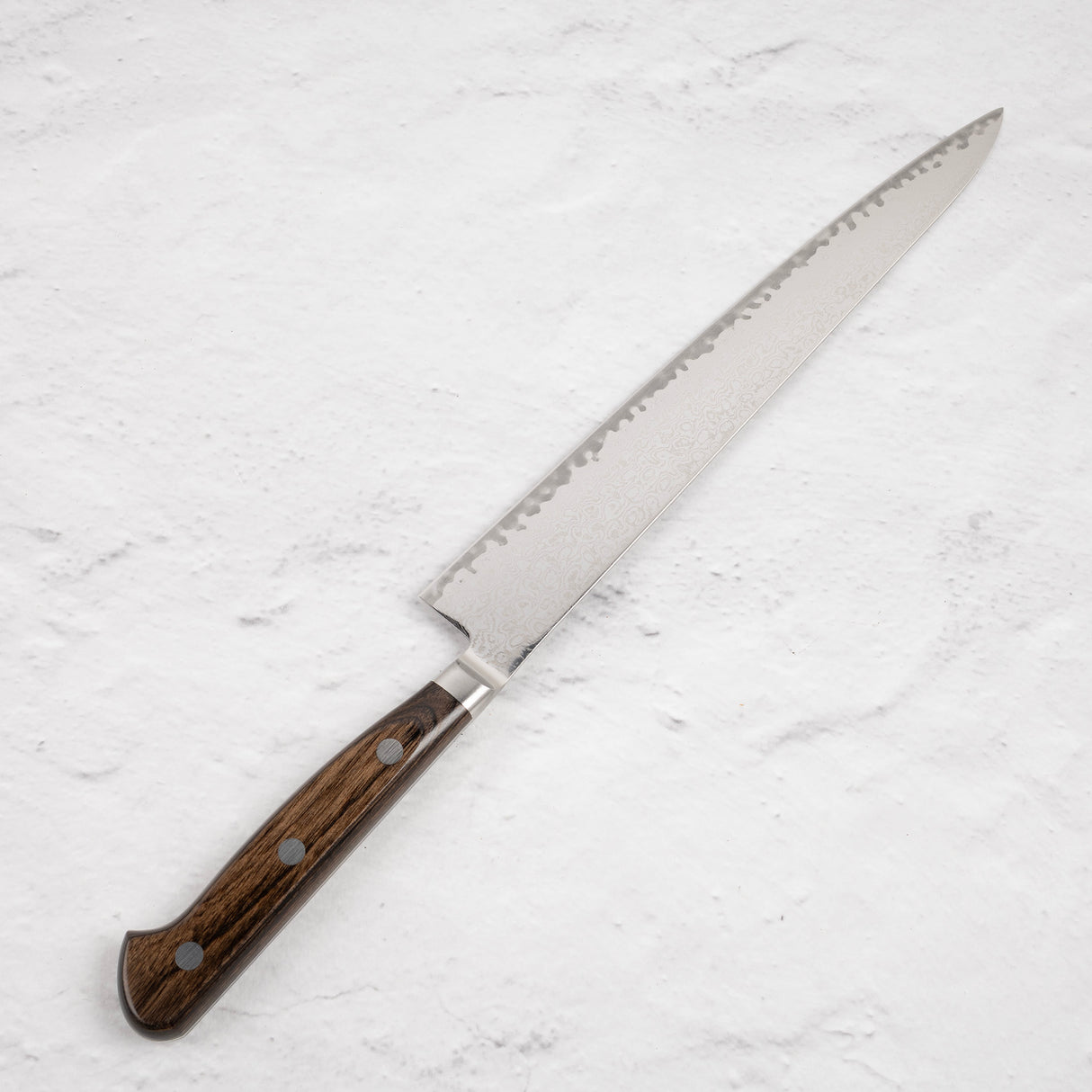 츠네히사 AUS10 다마스커스 스지히키 240mm 브라운 핸들