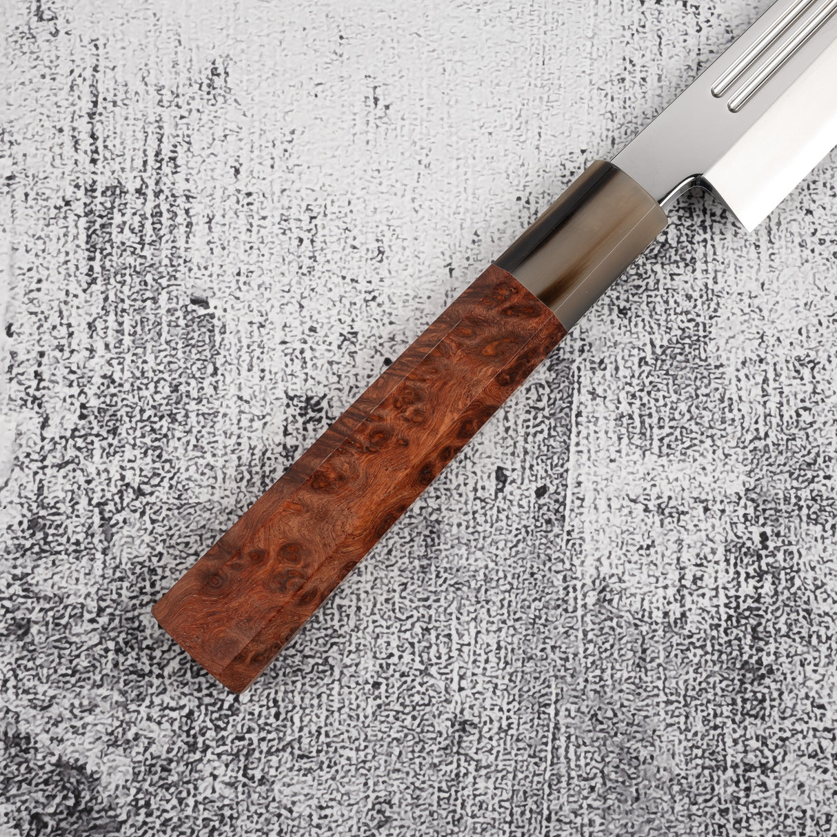 Yoshihiro Ginsan Double Fuller K-tip Yanagiba 270mm Amboyna with Saya