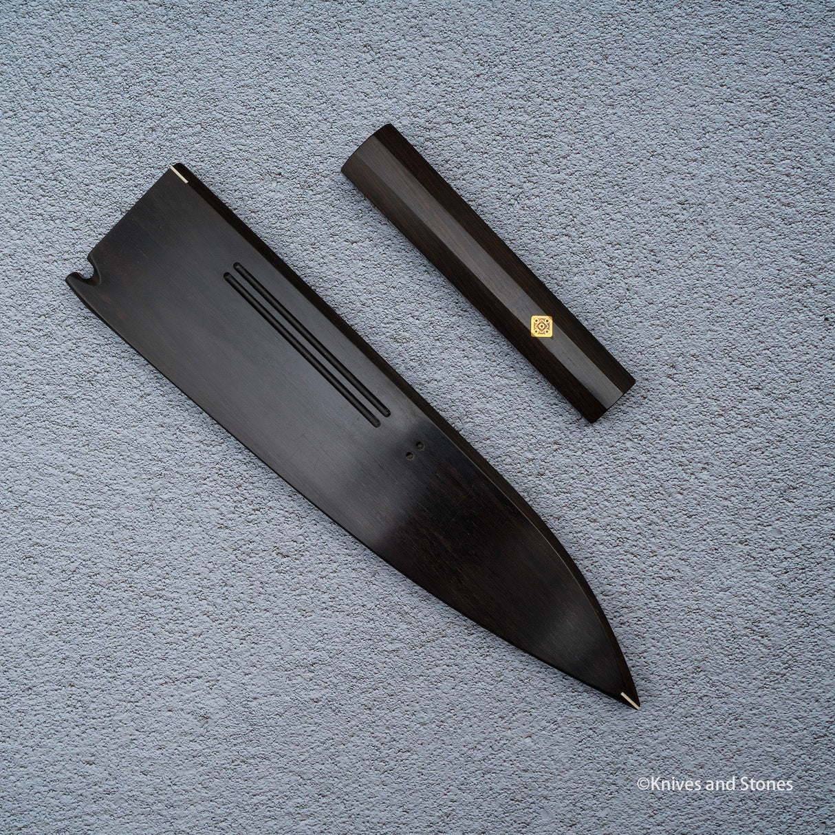 K&S 규토 마그네틱 사야 & 핸들 세트 240mm 안정화 컬리 메이플 / 에보니