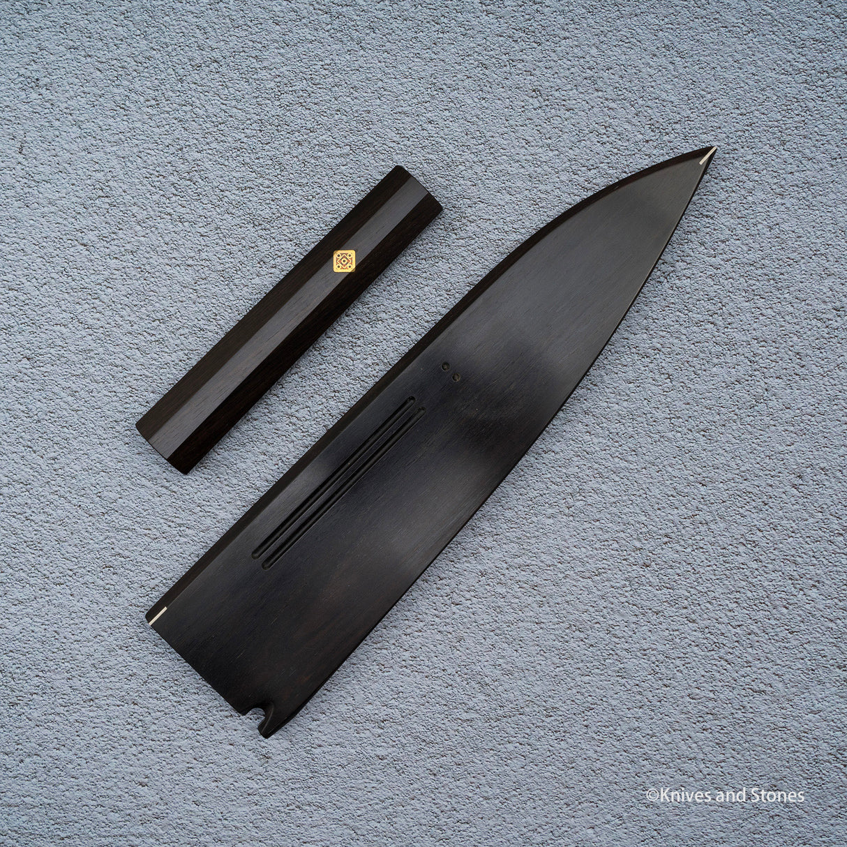 K&S 규토 마그네틱 사야 & 핸들 세트 240mm 안정화 컬리 메이플 / 에보니