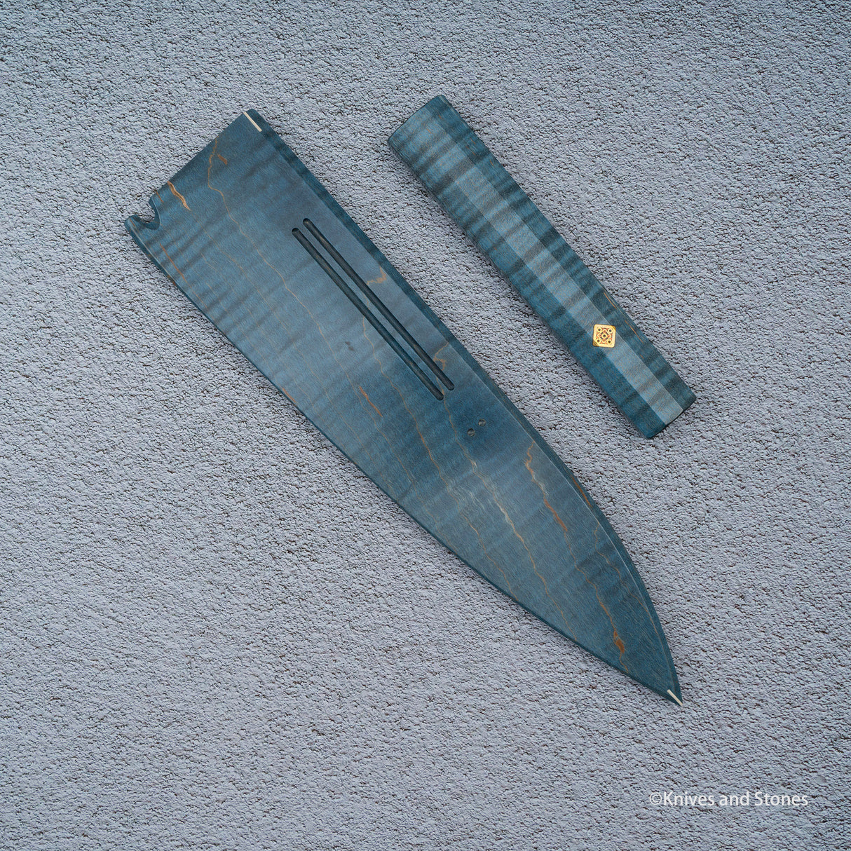 K&S 규토 마그네틱 사야 & 핸들 세트 240mm 안정화 컬리 메이플 / 에보니